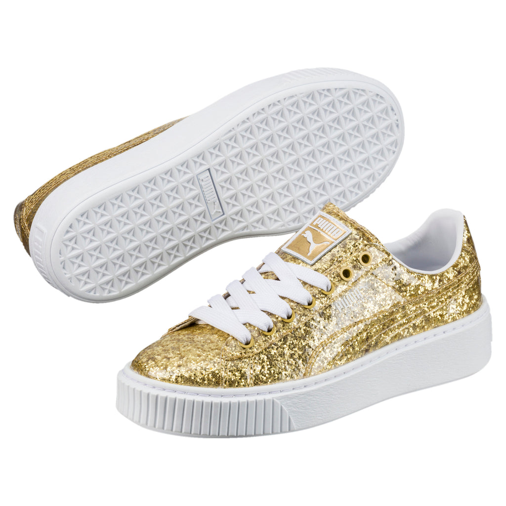 [364093-02] Womens Puma Basket Platform Glitter