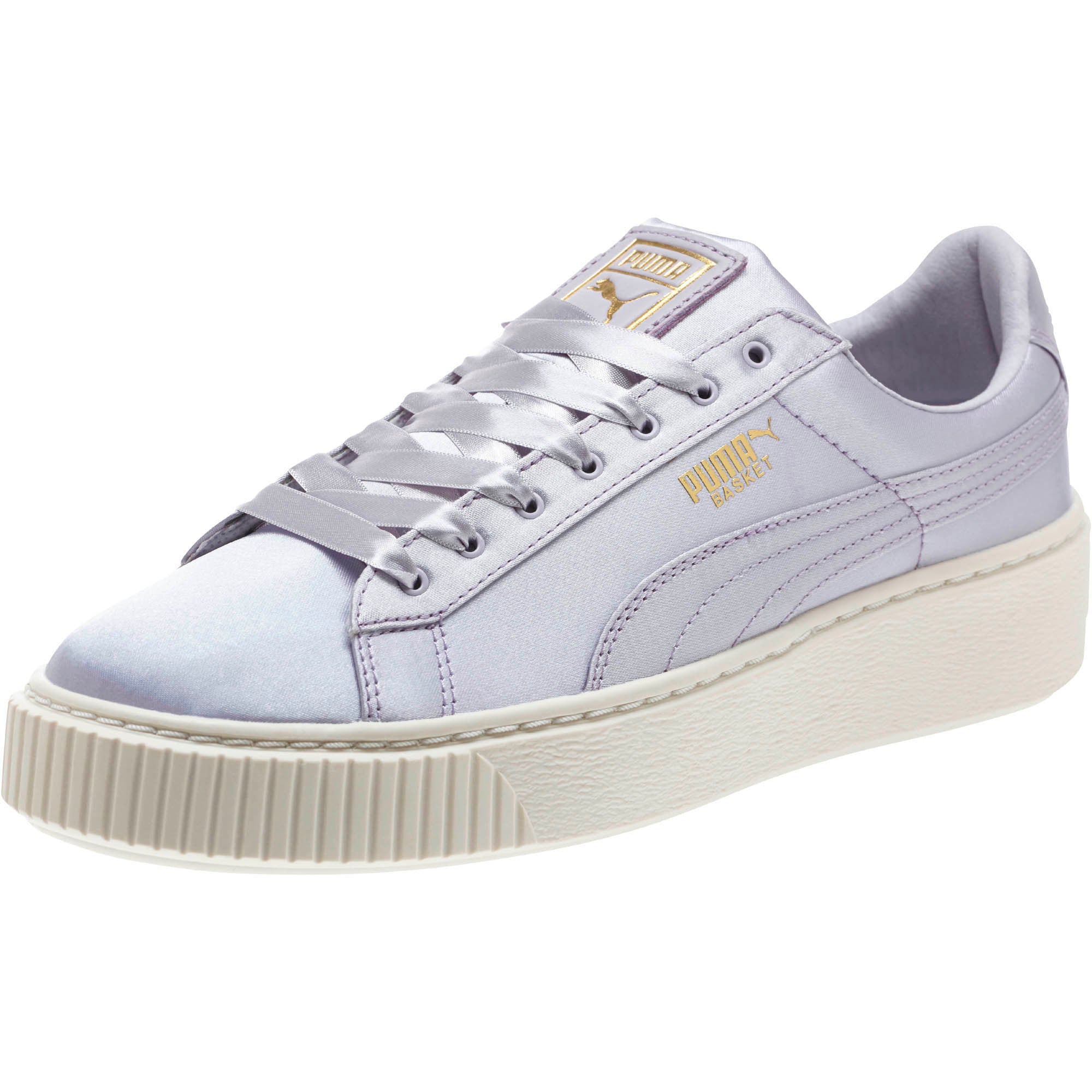 [365719-02] Womens Puma Basket Platform Satin