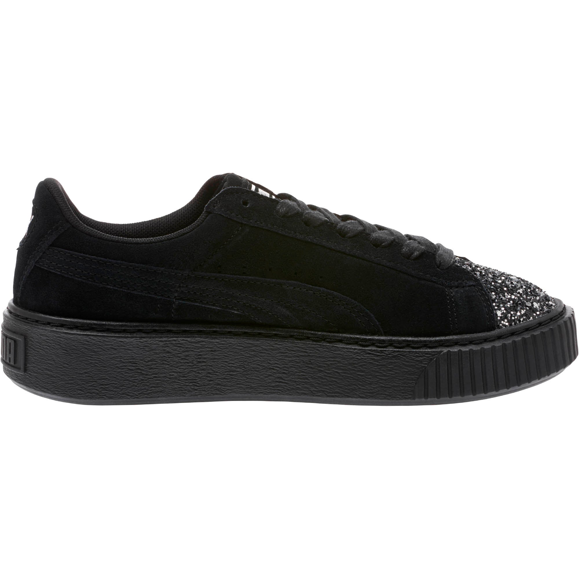 [365866-01] Womens Suede Platform Crushed Gem