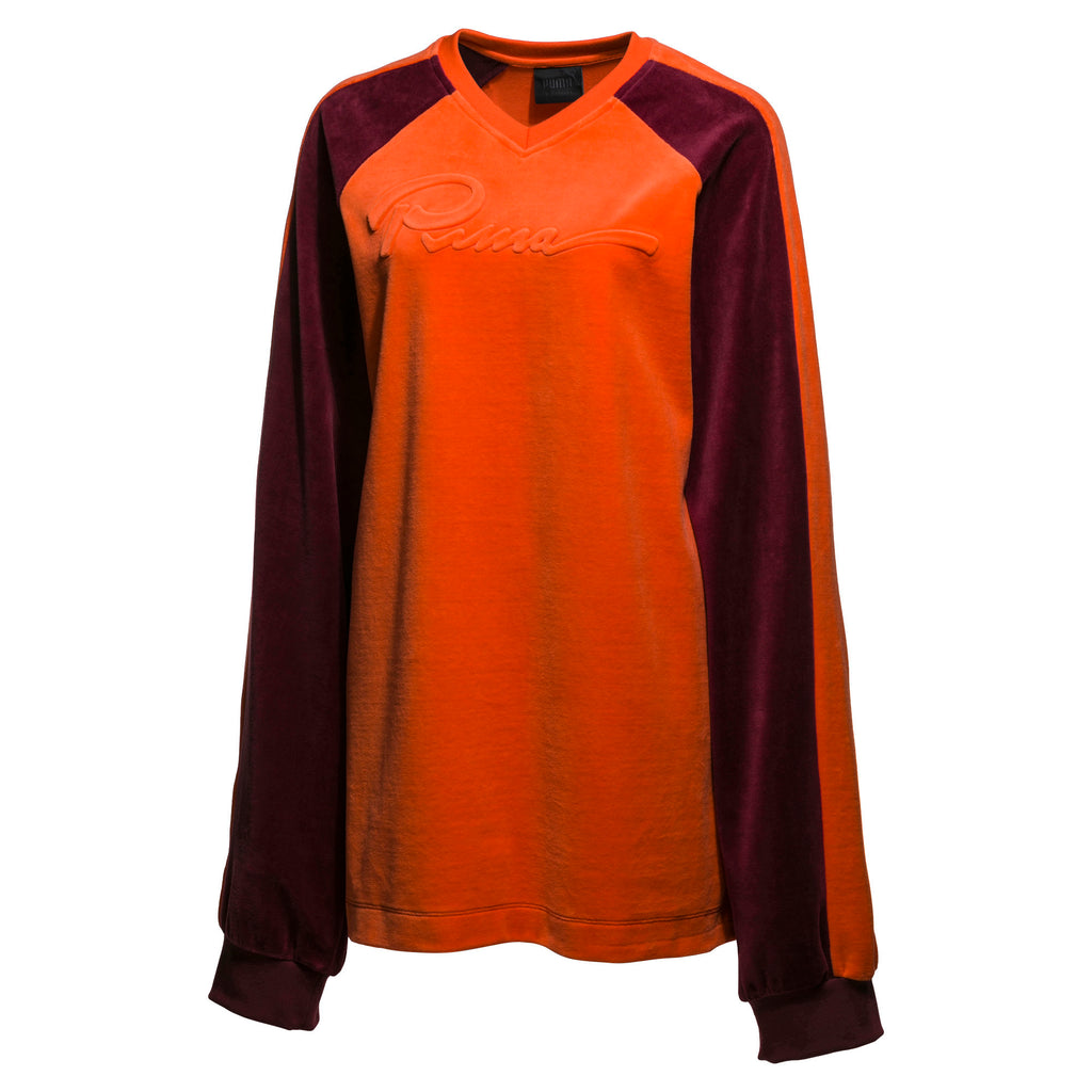 [575859-04] Womens Puma x Fenty by Rihanna Velour O/S V-Neck Pullover