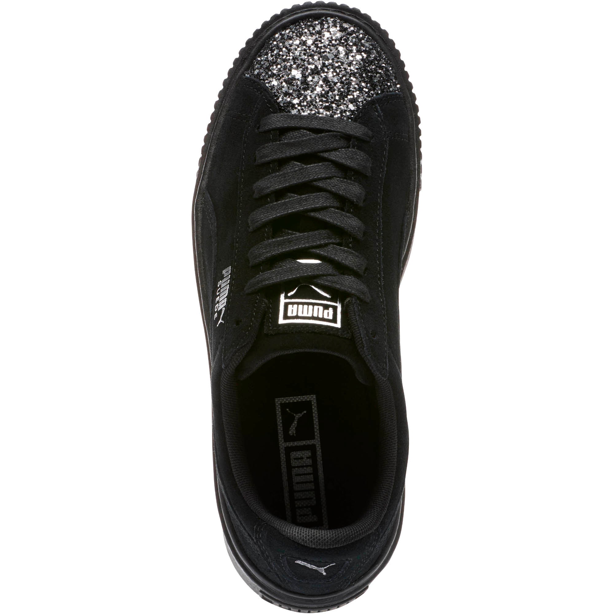 [365866-01] Womens Suede Platform Crushed Gem
