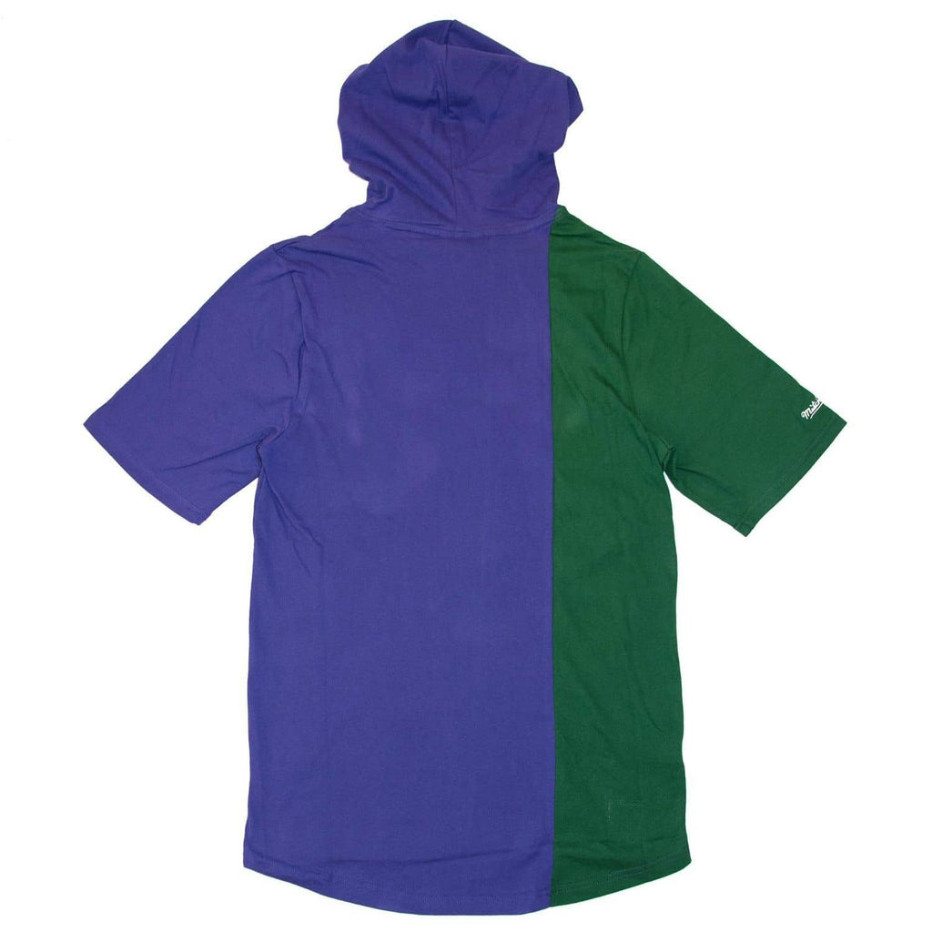 Mens Mitchell & Ness NBA Short Sleeve Split Hoody Milwaukee Bucks