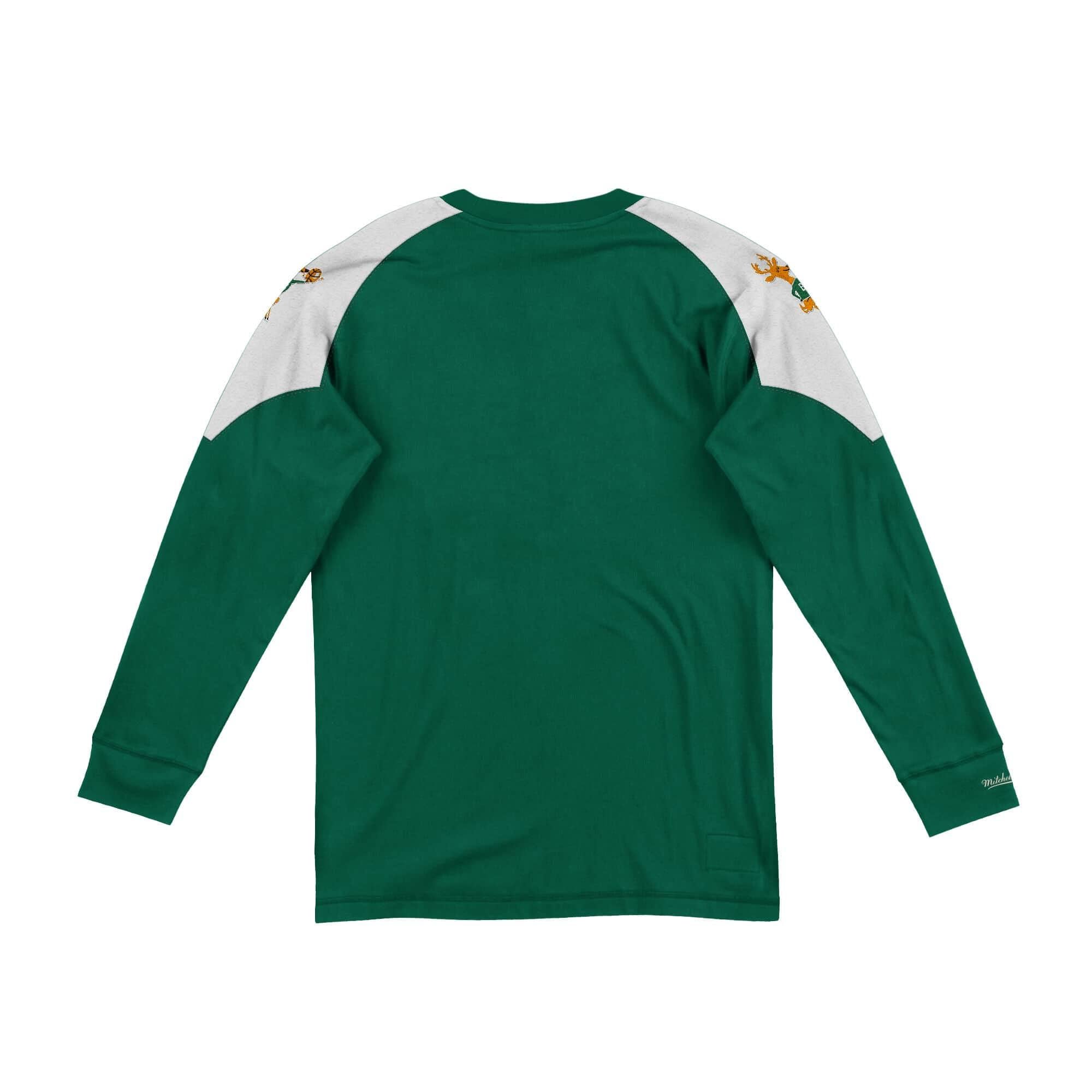 [LNSLDF18022-MBUKYGN] Mens Mitchell & Ness NBA Team Inspired Long Sleeve Bucks - sneakAR