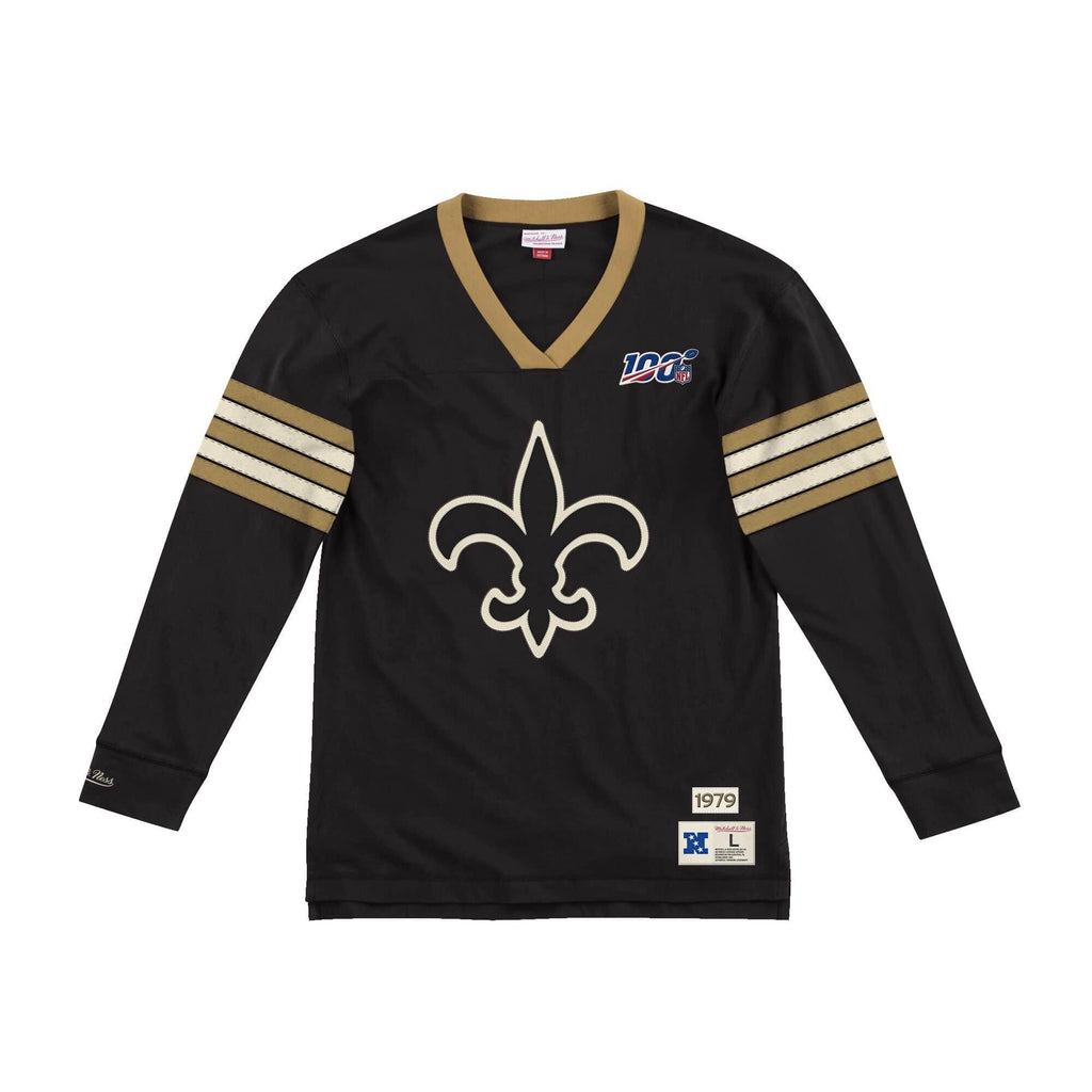 [LNSLDF18030-NOSBLCK] Mens Mitchell & Ness NFL Team Inspired Longsleeve New Orleans Saints - sneakAR
