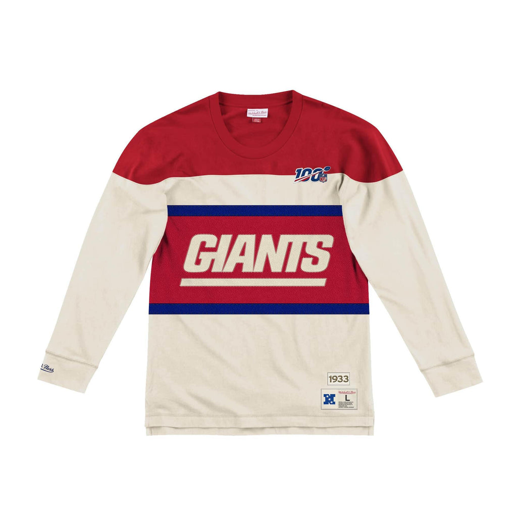 [LNSLDF18030-NYGCREA] Mens Mitchell & Ness NFL Team Inspired Longsleeve New York Giants - sneakAR