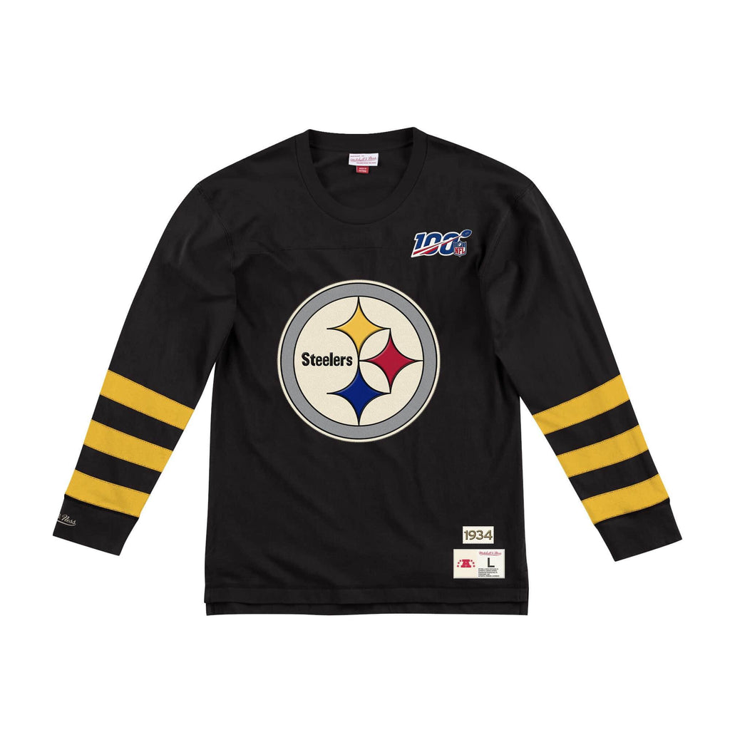 [LNSLDF18030-PSTBLCK] Mens Mitchell & Ness NFL Team Inspired Longsleeve Pittsburgh Steelers - sneakAR