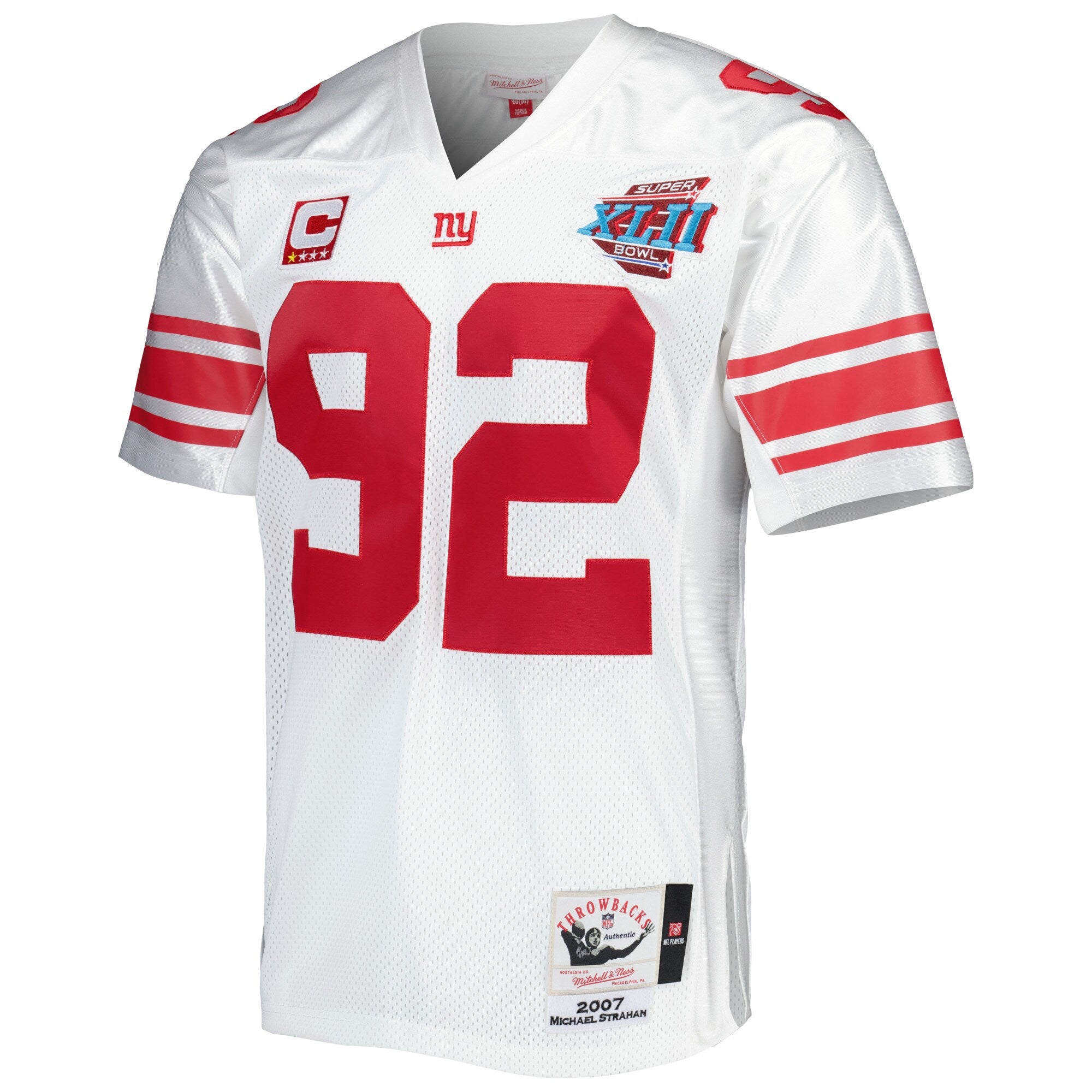 MITCHELL & NESS NFL WHITE JERSEY NY GIANTS 2007 MICHAEL STRAHAN