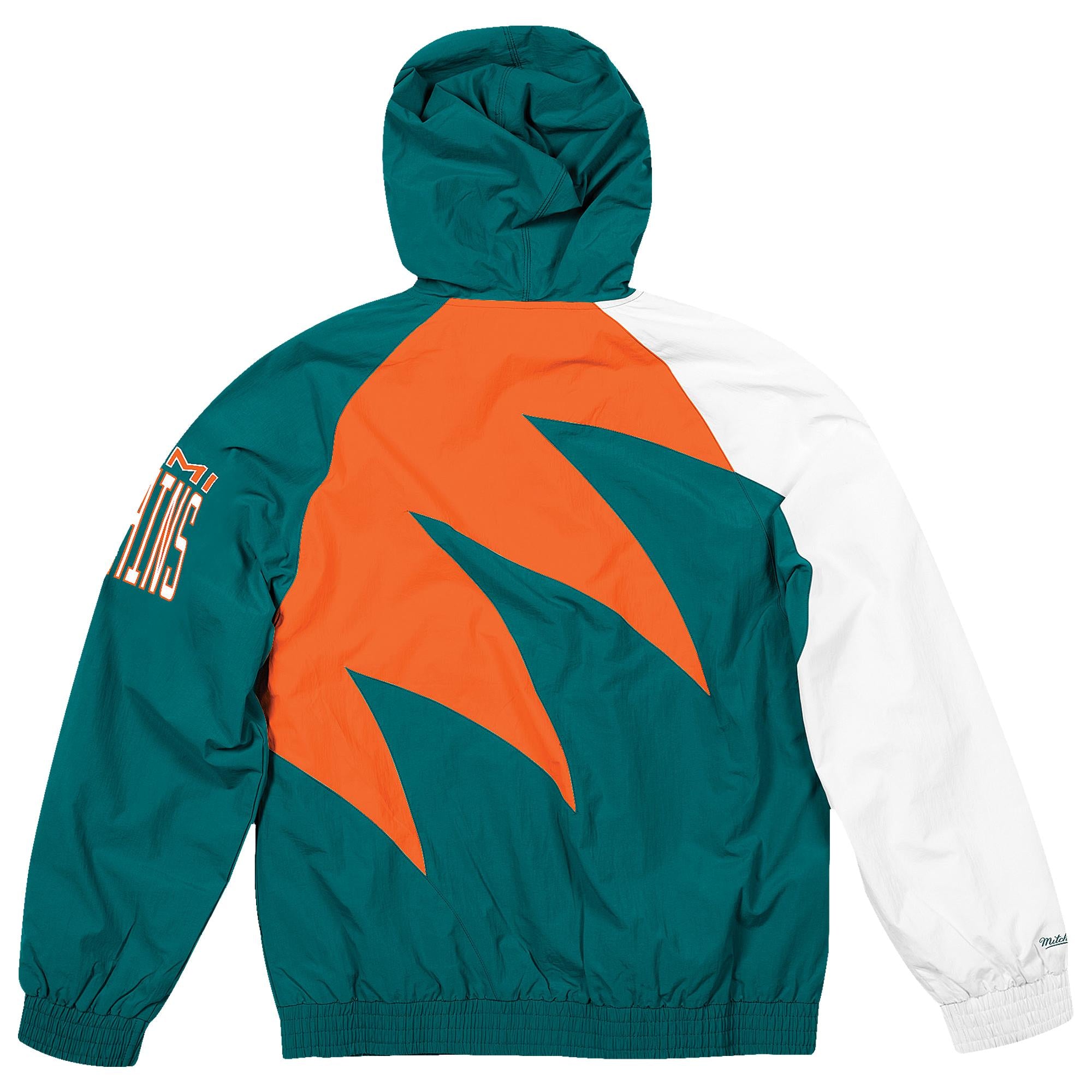 Mens Mitchell & Ness NFL Shark Tooth Jacket Miami Dolphins