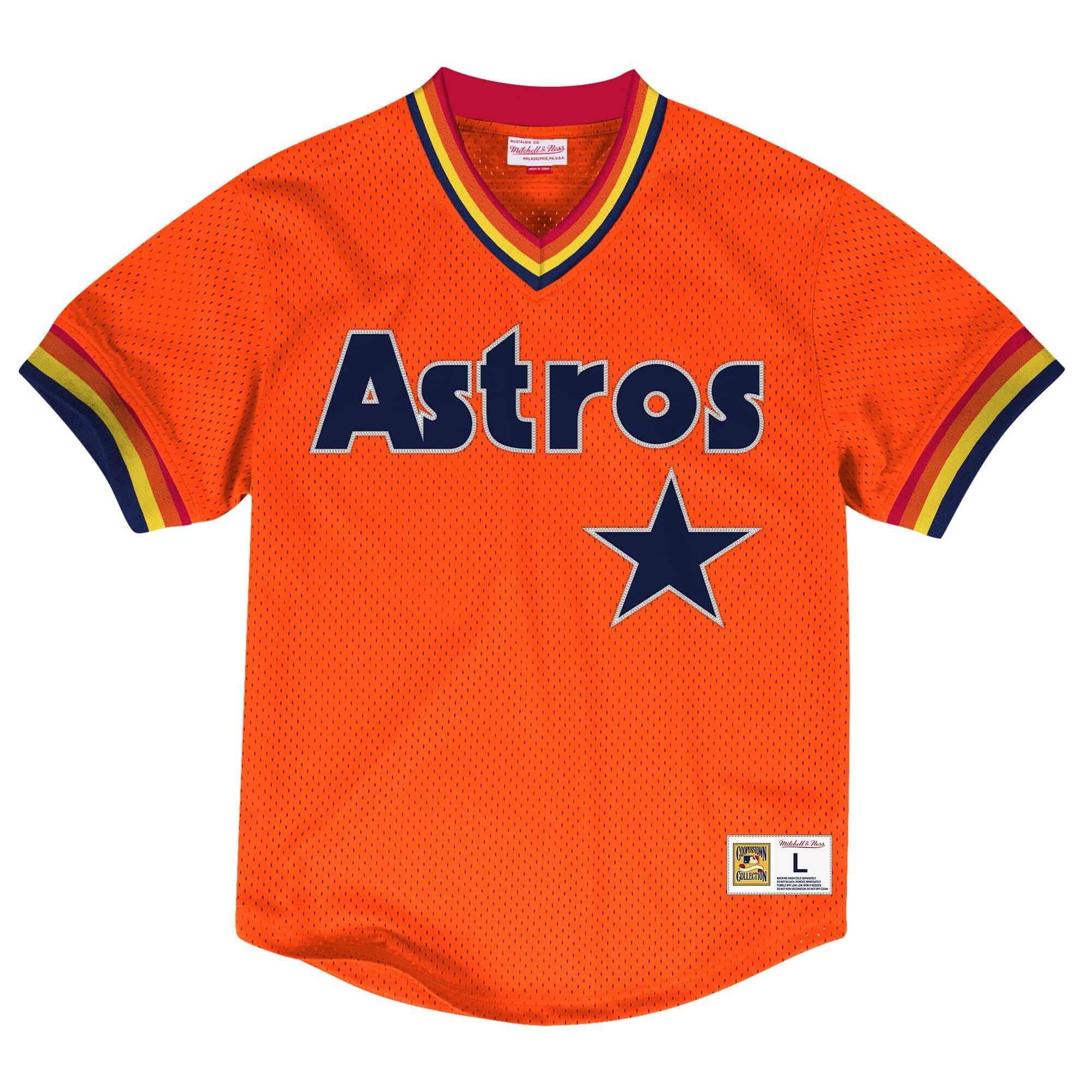[MSPOAJ18001-HASDKOR1] Mens Mitchell & Ness MLB Mesh V-Neck Houston Astros - sneakAR
