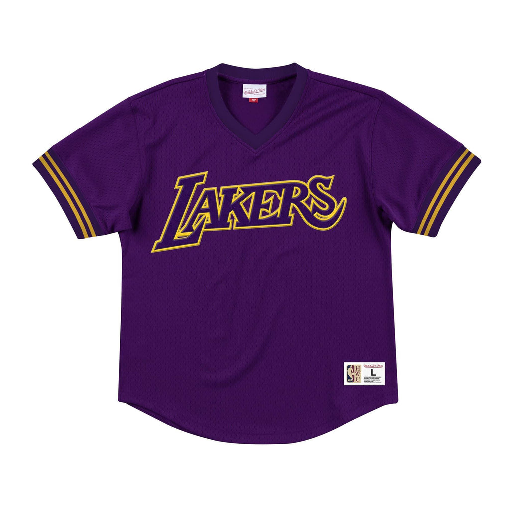 [MSPOMG18066-LALPURP] Mens Mitchell & Ness NBA Champion Game Mesh V-Neck Los Angeles Lakers - sneakAR