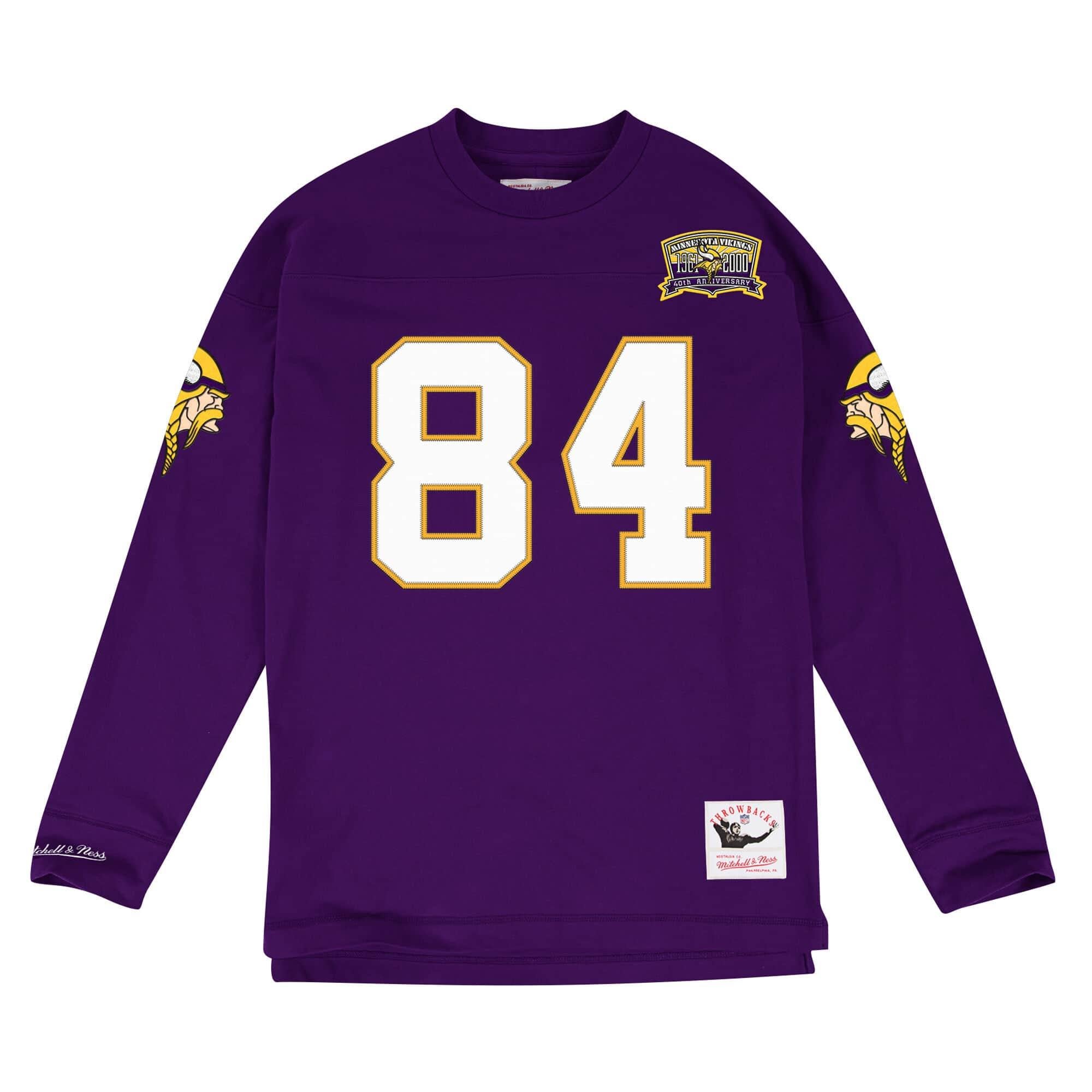 [NNLSMG18064-MVIPURP00RMO] Mens Mitchell & Ness NFL Name & Number Longsleeve Minnesota Vikings 2000 Randy Moss - sneakAR