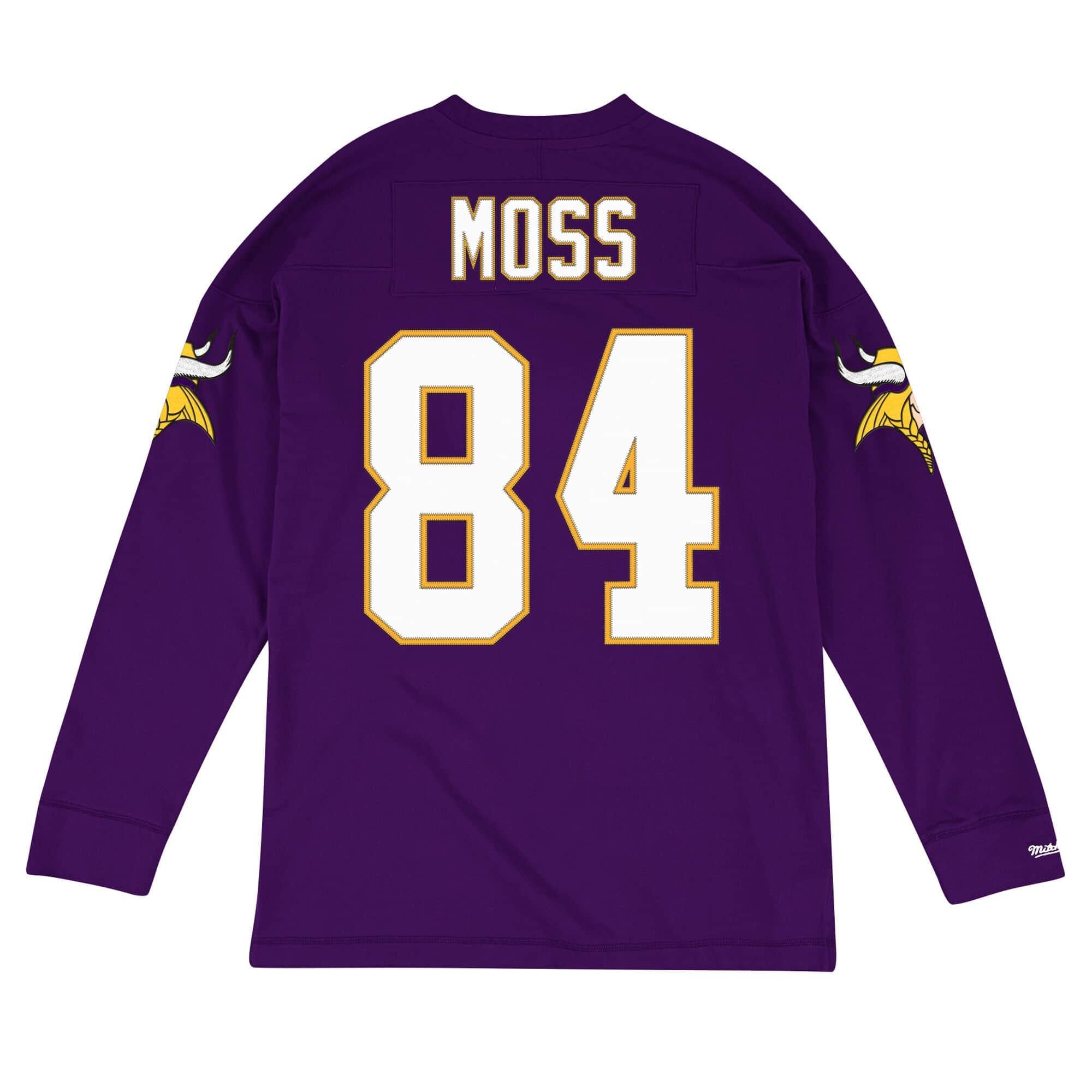 [NNLSMG18064-MVIPURP00RMO] Mens Mitchell & Ness NFL Name & Number Longsleeve Minnesota Vikings 2000 Randy Moss - sneakAR