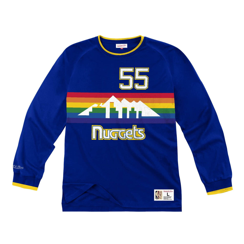 Mens Mitchell & Ness NBA Long Sleeve Denver Nuggets Dikembe Mutombo - sneakAR