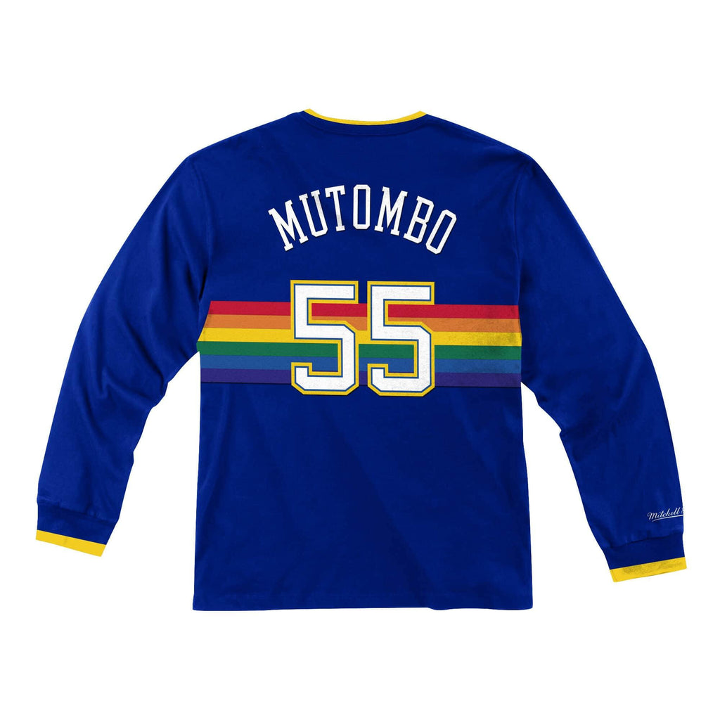 Mens Mitchell & Ness NBA Long Sleeve Denver Nuggets Dikembe Mutombo - sneakAR