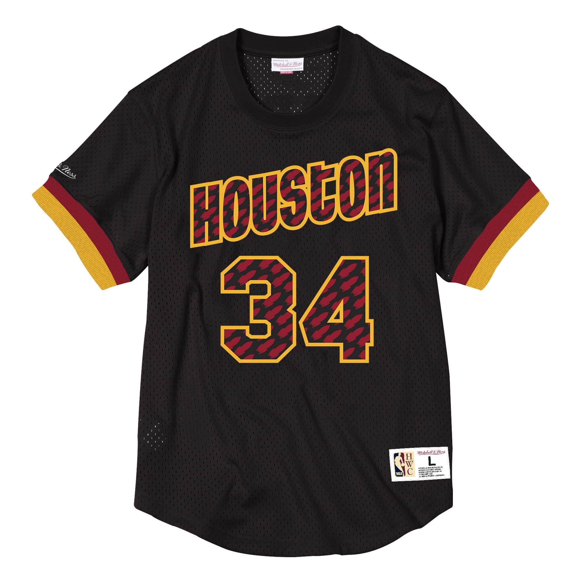 [NNMPMG18062-HROBLCK93HOL] Mens Mitchell & Ness NBA Name & Number Mesh Crewneck Houston Rockets 93 Hakeem Olajuwon - sneakAR