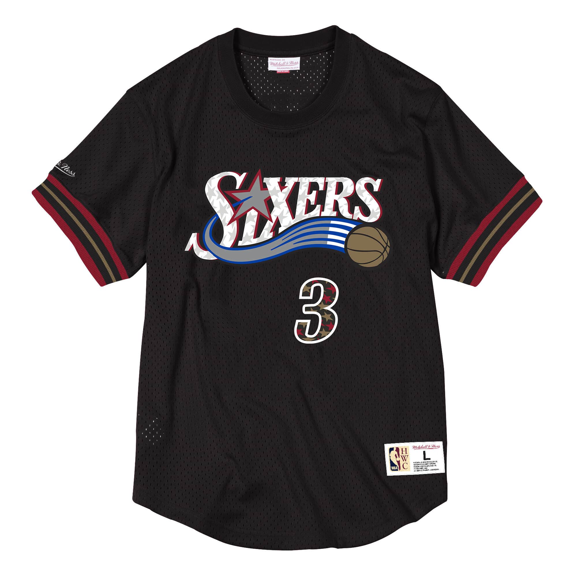 MITCHELL & NESS NBA N&N MESH CREWNECK PHILADELPHIA 76ERS 2001 ALLEN IVERSON
