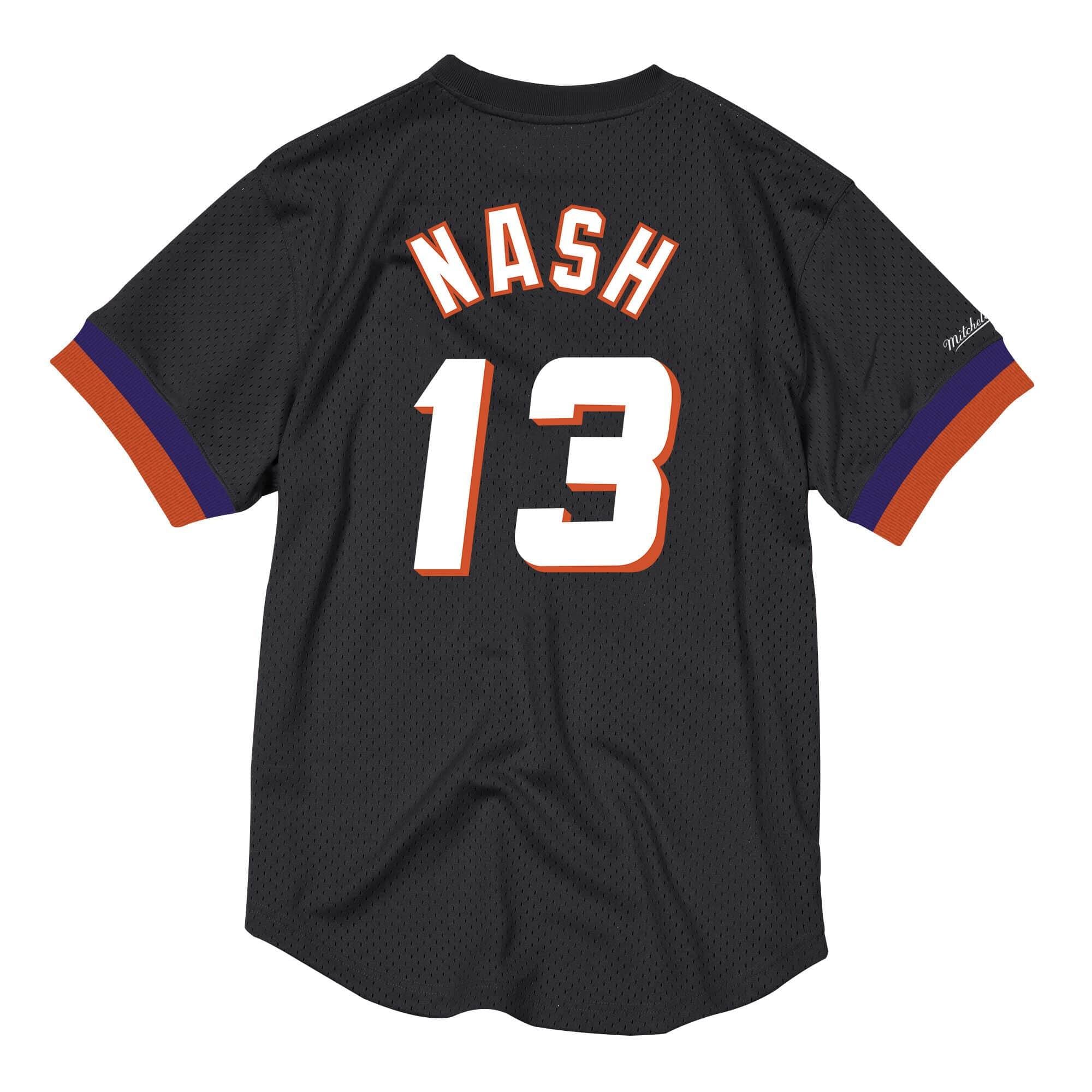 Mens Mitchell & Ness NBA Name & Number Mesh Crewneck Phoenix Suns 96 Steve Nash - sneakAR