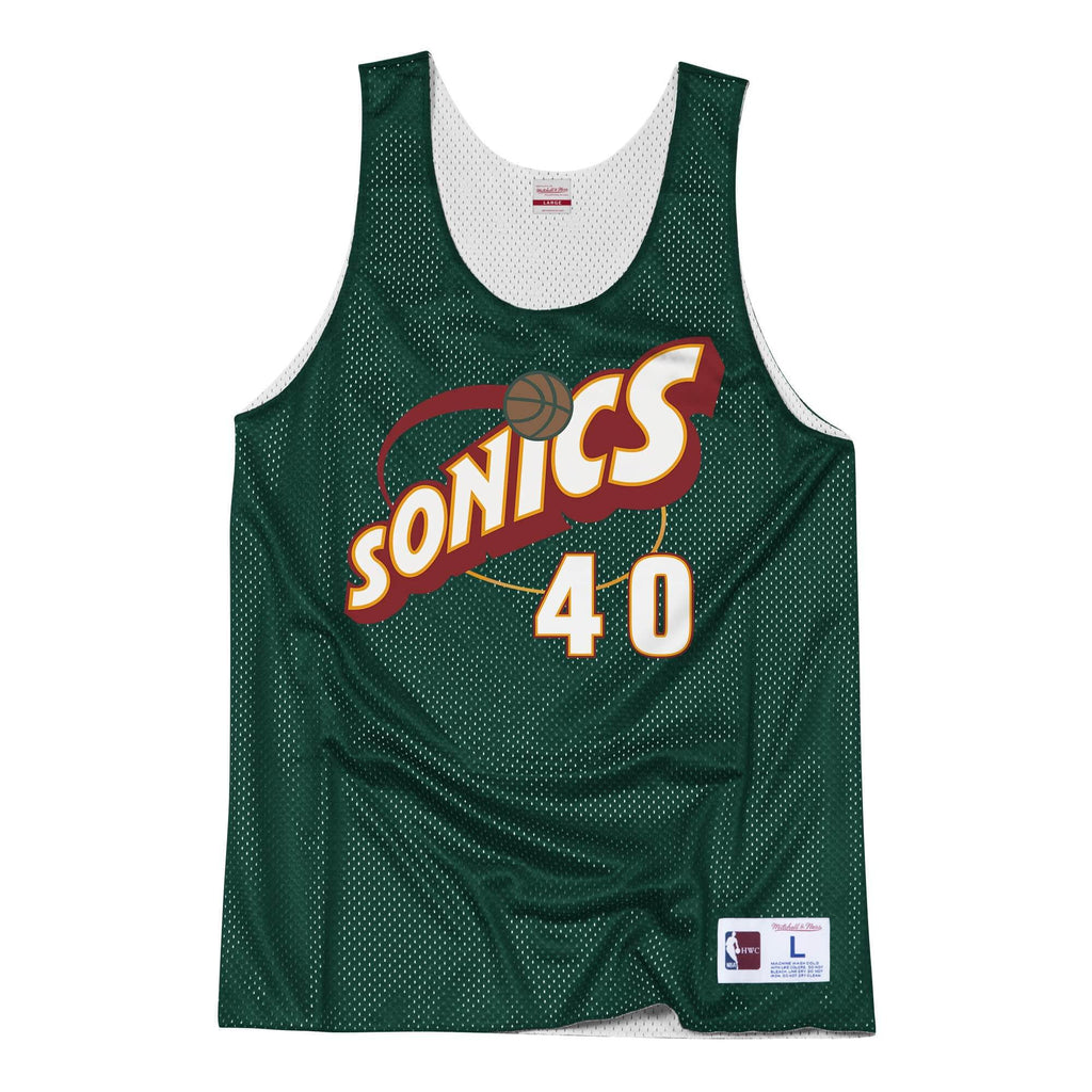 Mens Mitchell & Ness NBA Reversible Mesh Seattle Supersonics 96 Shawn Kemp - sneakAR