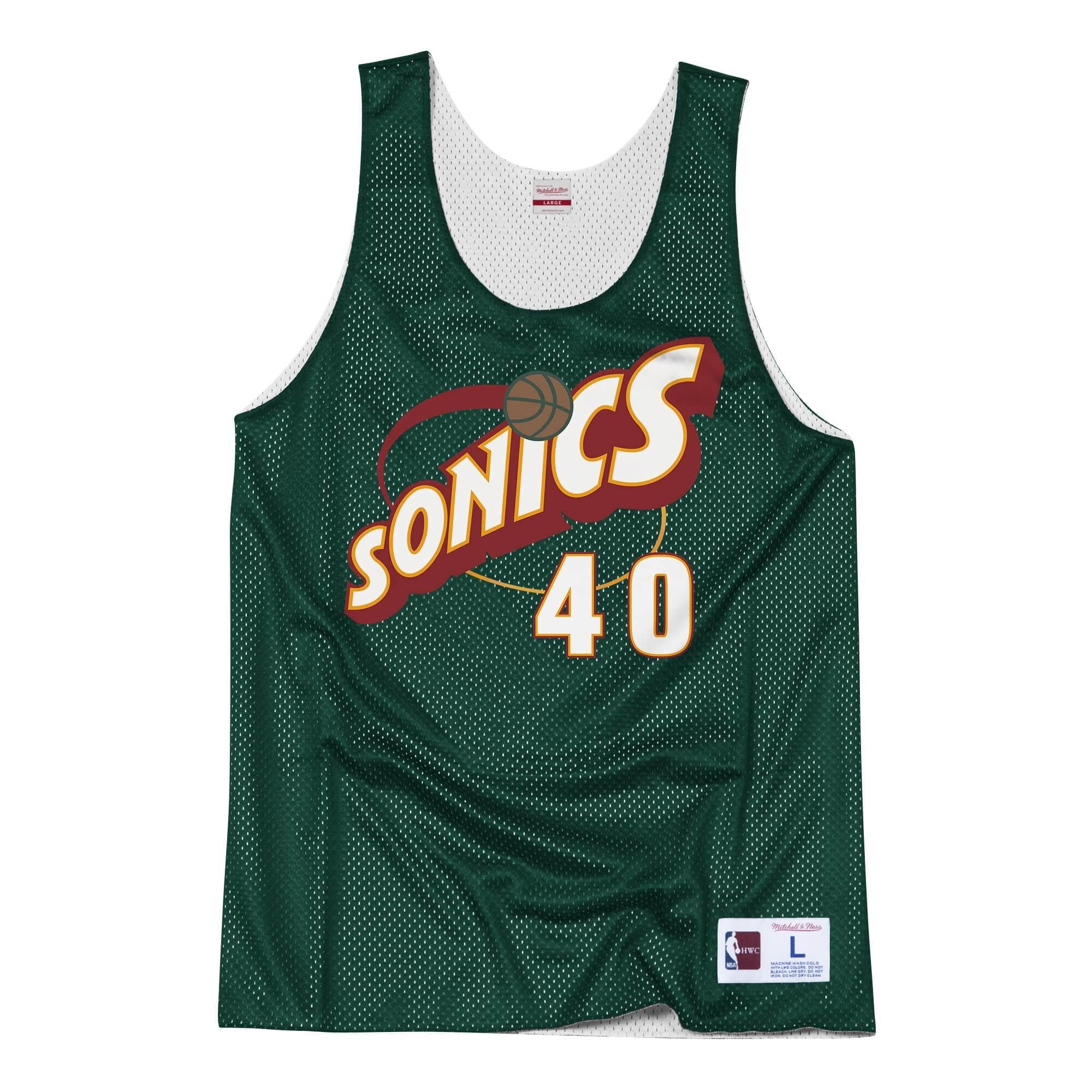 Mens Mitchell & Ness NBA Reversible Mesh Seattle Supersonics 96 Shawn Kemp - sneakAR