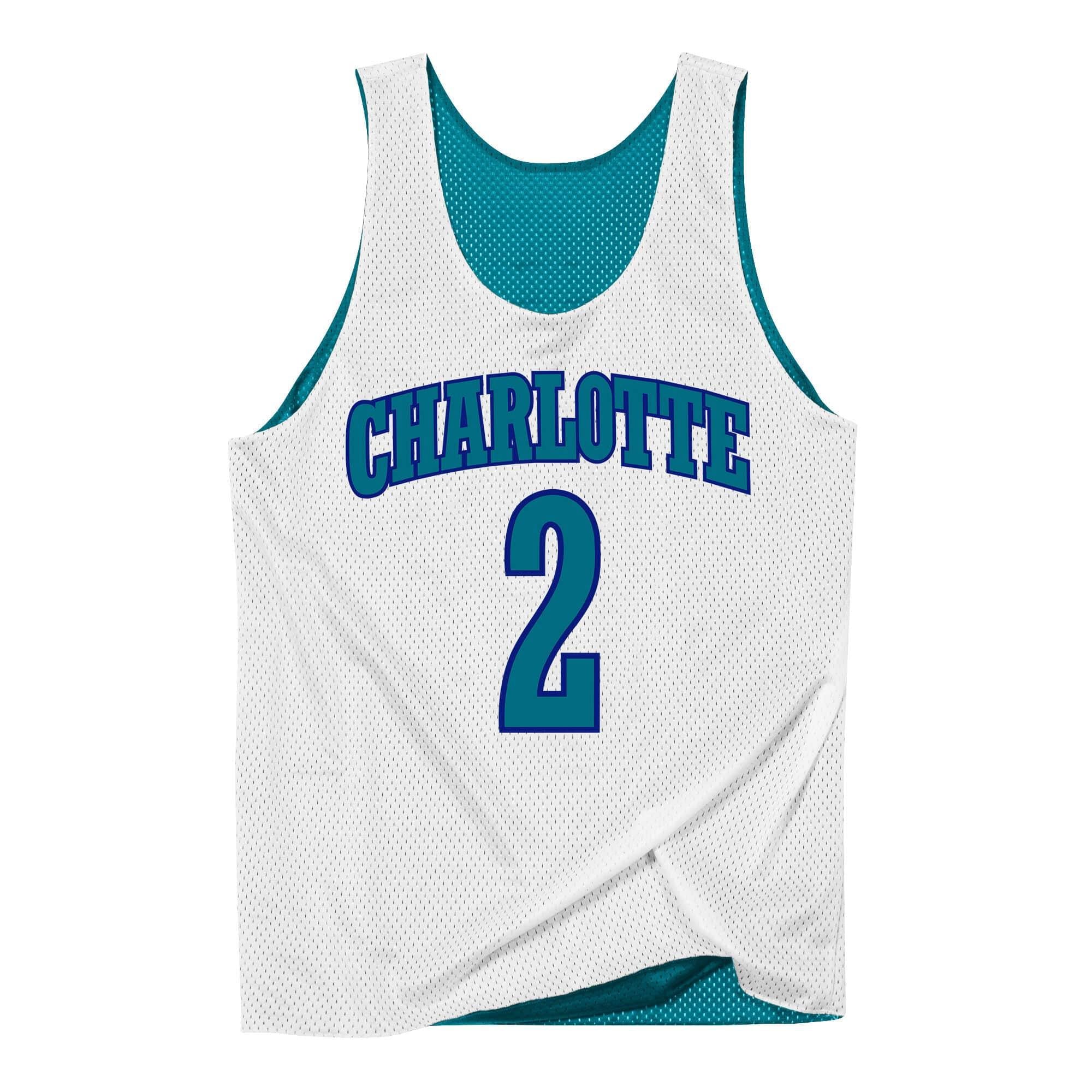 Mens Mitchell & Ness NBA Reversible Mesh Tank Charlotte Hornets 92 Larry Johnson - sneakAR