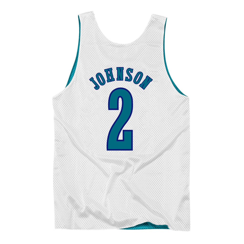 Mens Mitchell & Ness NBA Reversible Mesh Tank Charlotte Hornets 92 Larry Johnson - sneakAR
