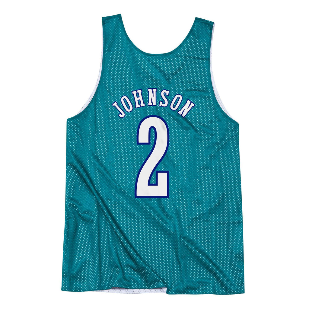 Mens Mitchell & Ness NBA Reversible Mesh Tank Charlotte Hornets 92 Larry Johnson - sneakAR