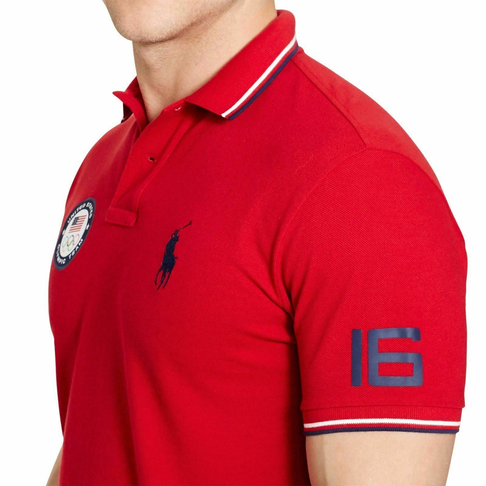 [889697924376] Mens Polo Ralph Lauren Mens Team USA 2016 Olympics Basic Mesh Polo