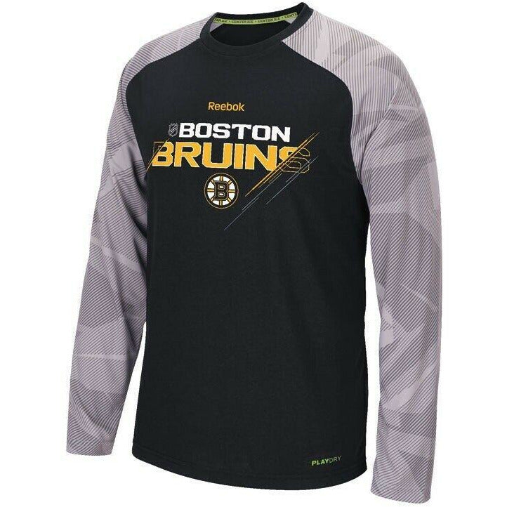 [M95585] Mens Reebok NHL Boston Bruins Performance Long Sleeve Tee