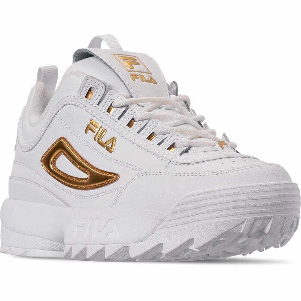 [5FM00702-141] Womens Fila Disruptor II Metallic Accent - sneakAR