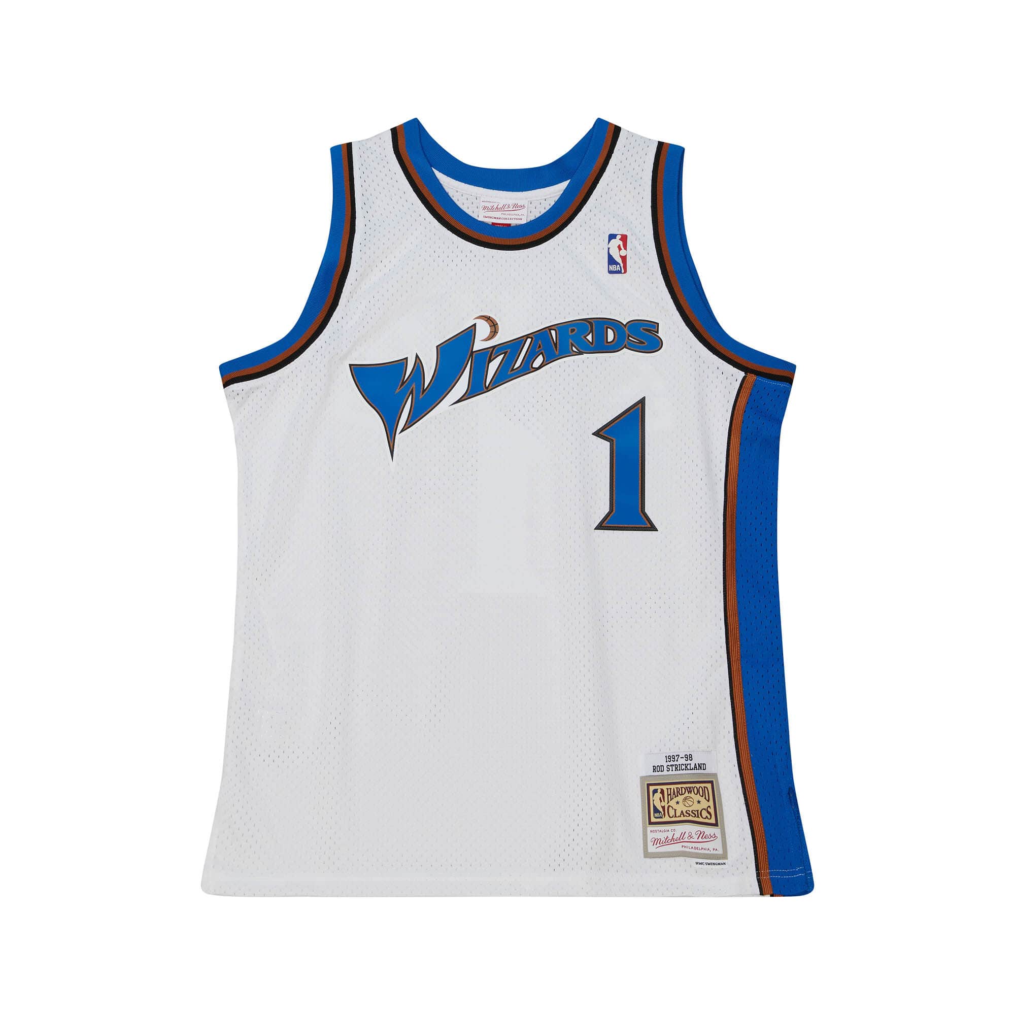 MITCHELL & NESS NBA HOME JERSEY WASHINGTON WIZARDS 1997 ROD STRICKLAND