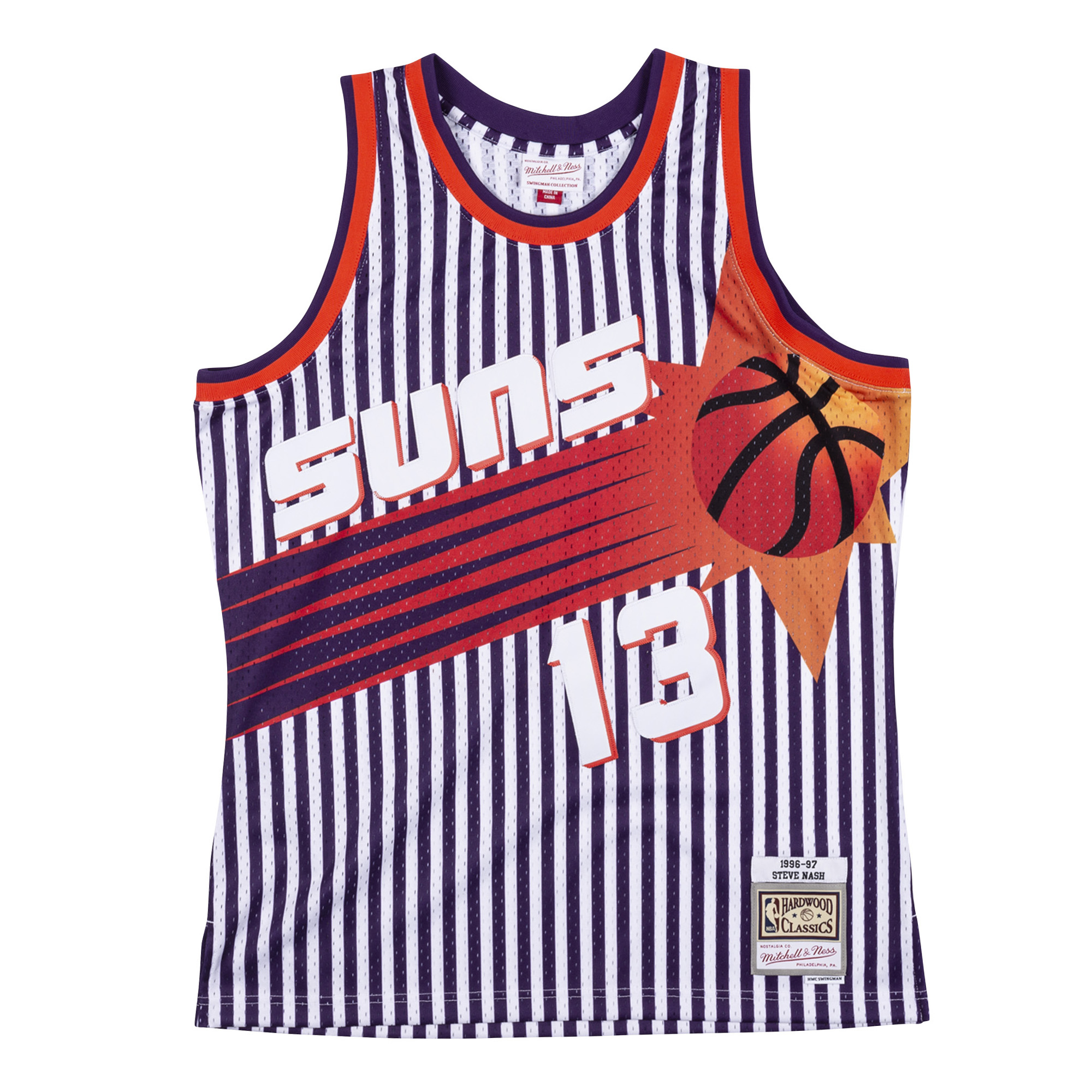 Mens Mitchell & Ness NBA Striped Swingman Jersey 1996 Phoenix Suns Steve Nash