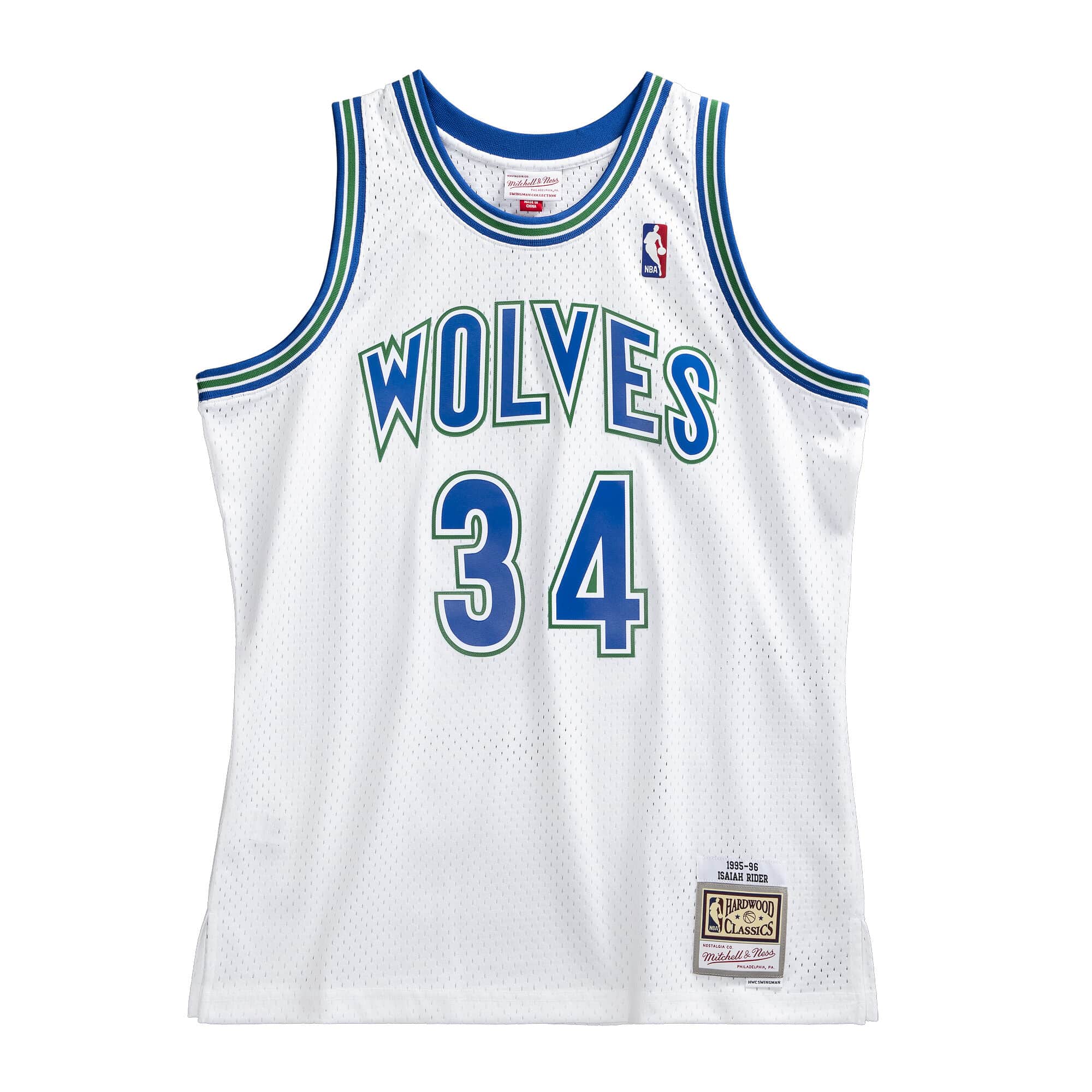Mens Mitchell & Ness NBA Swingman Jersey 1995 Timberwolves Isaiah Rider Jr