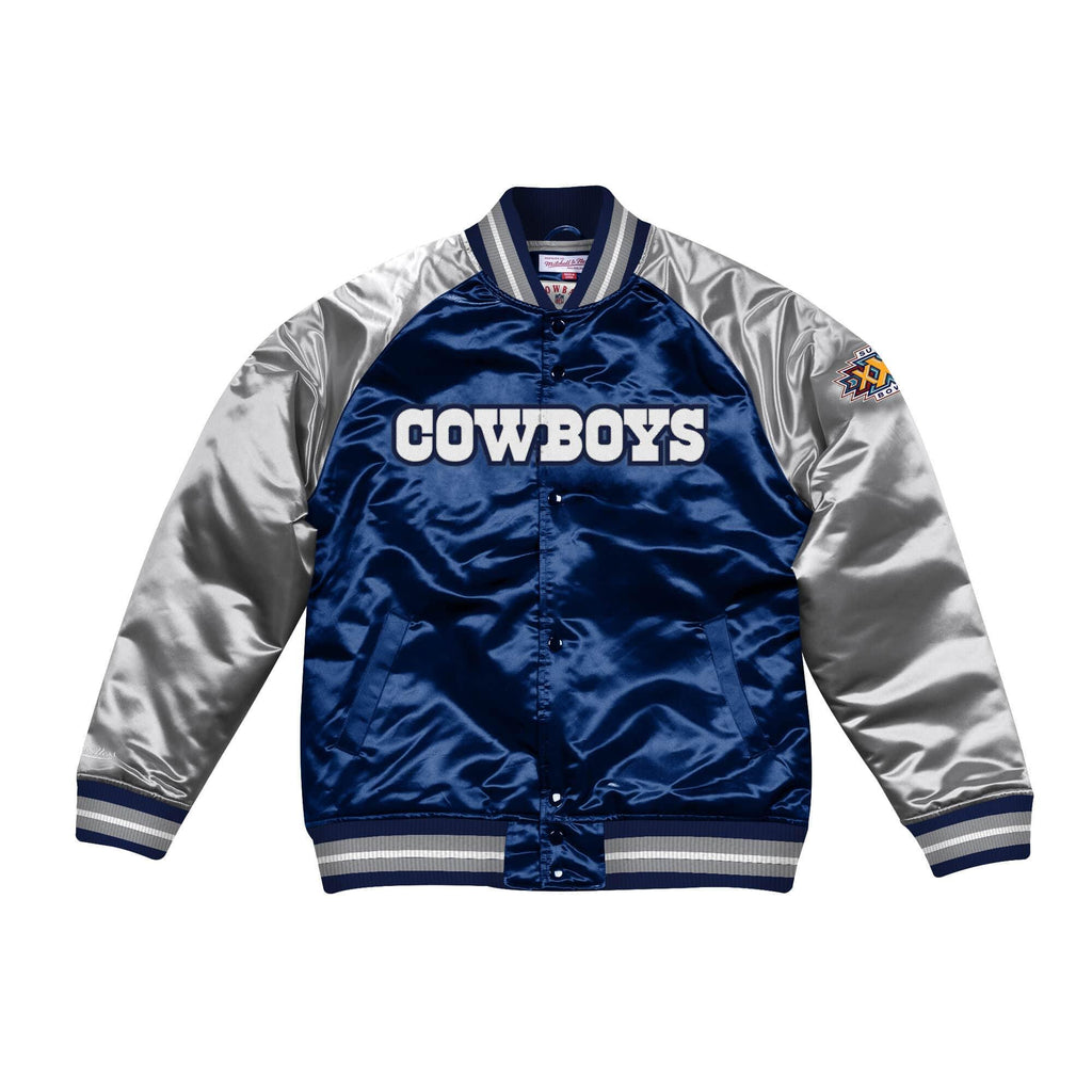 [STJKAJ19010-DCONAVY] Mens Mitchell & Ness NFL Tough Season Satin Jacket Dallas Cowboys - sneakAR