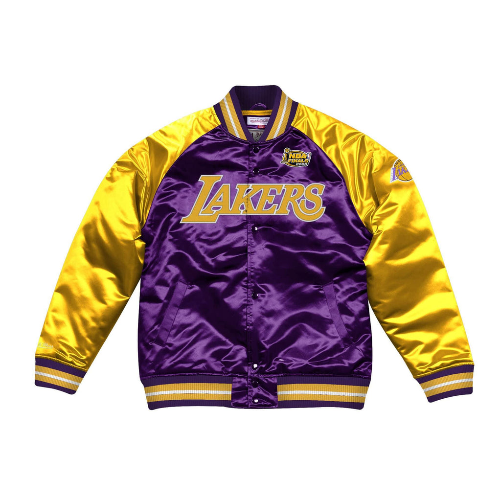 [STJKAJ19010-LALPURP] Mens Mitchell & Ness NBA Tough Season Satin Jacket Los Angeles Lakers - sneakAR