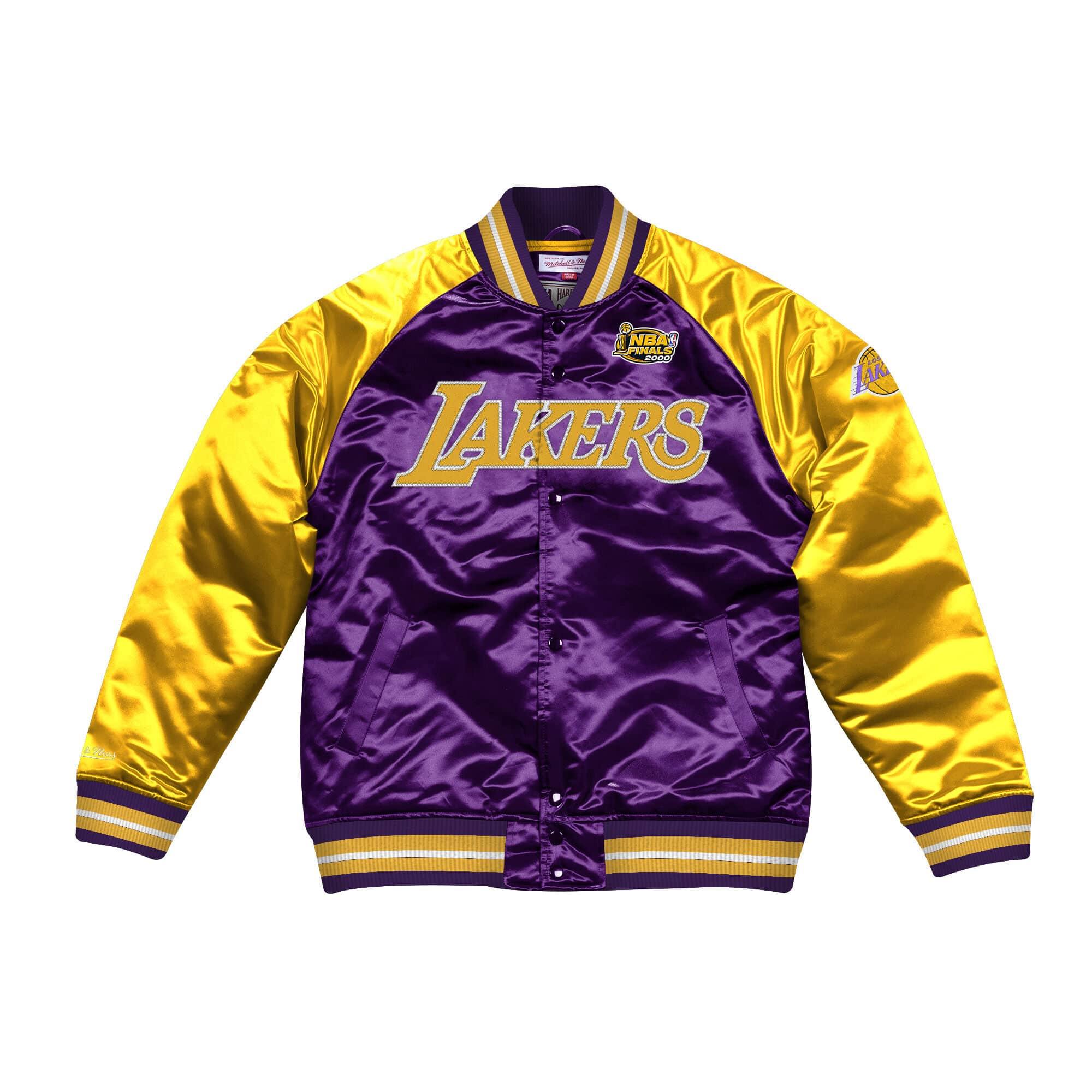[STJKAJ19010-LALPURP] Mens Mitchell & Ness NBA Tough Season Satin Jacket Los Angeles Lakers - sneakAR