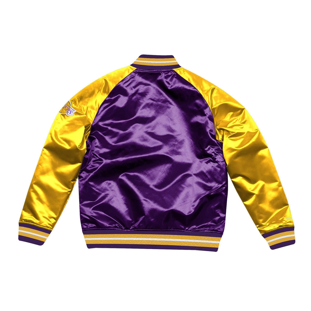 [STJKAJ19010-LALPURP] Mens Mitchell & Ness NBA Tough Season Satin Jacket Los Angeles Lakers - sneakAR