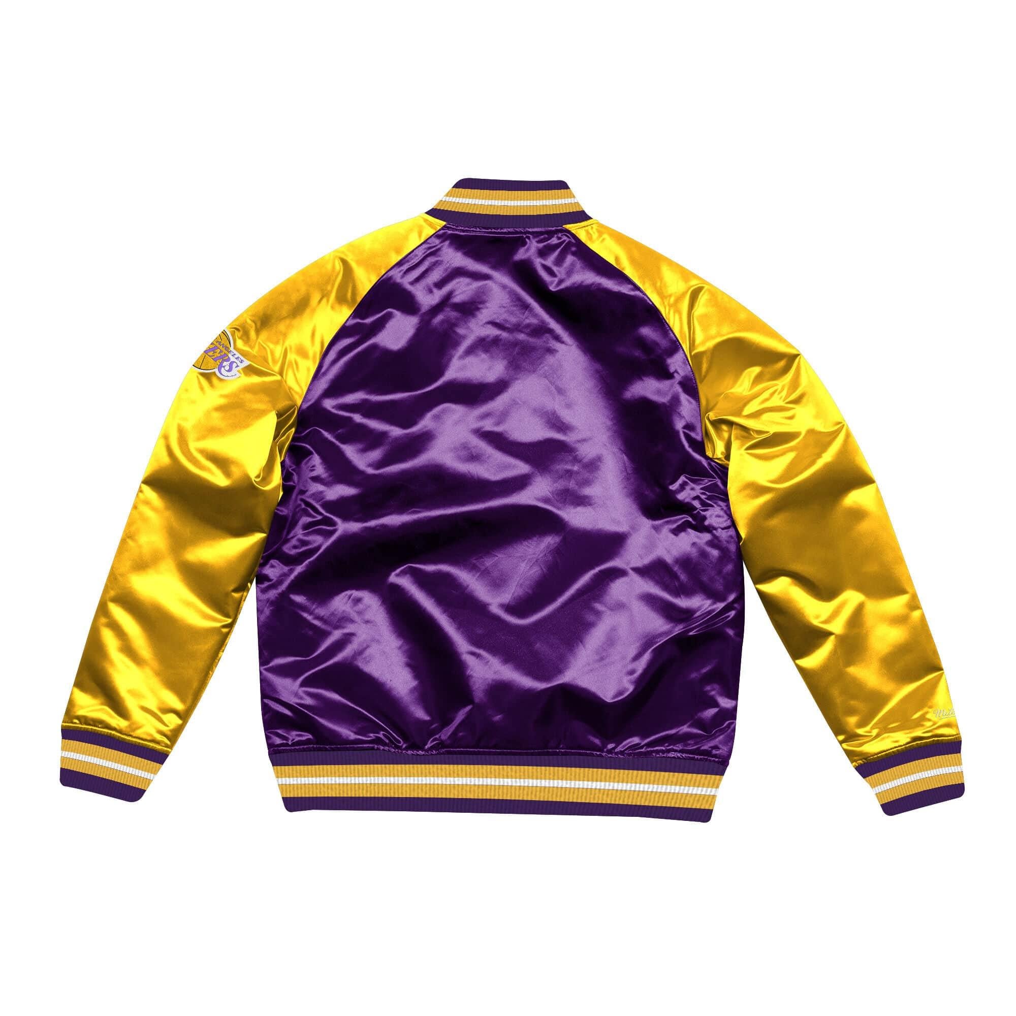 [STJKAJ19010-LALPURP] Mens Mitchell & Ness NBA Tough Season Satin Jacket Los Angeles Lakers - sneakAR