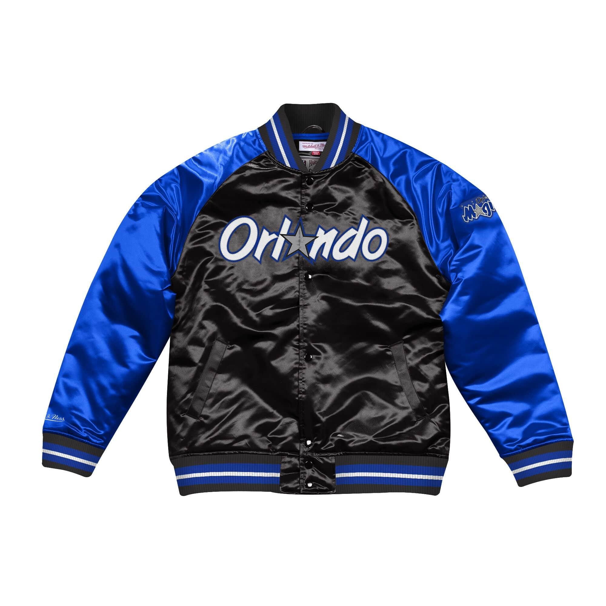 [STJKAJ19010-OMABLCK] Mens Mitchell & Ness NBA Tough Season Satin Jacket Orlando Magic - sneakAR