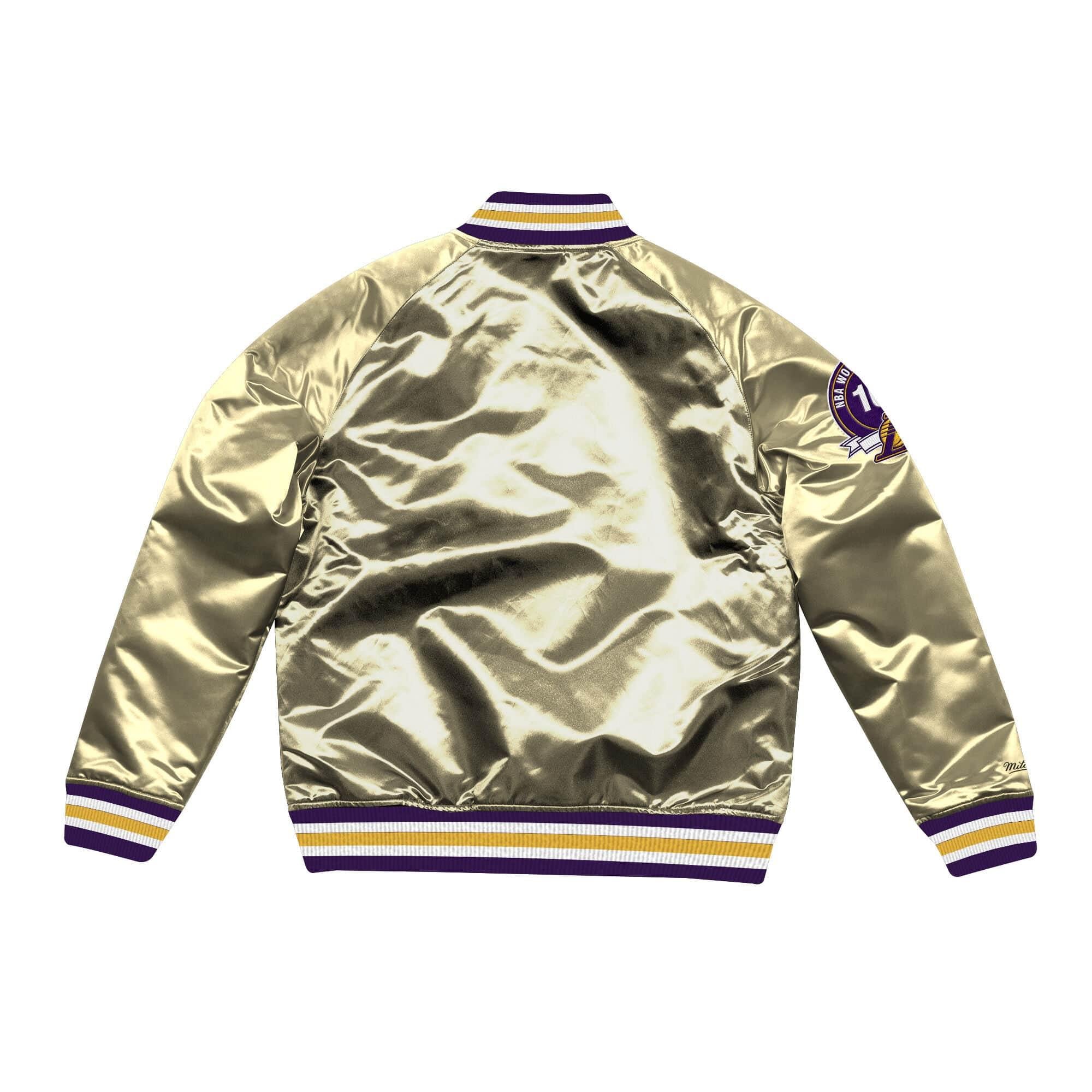 [STJKMG18042-LALBEIG] Mens Mitchell & Ness NBA Championship Satin Jacket Los Angeles Lakers - sneakAR