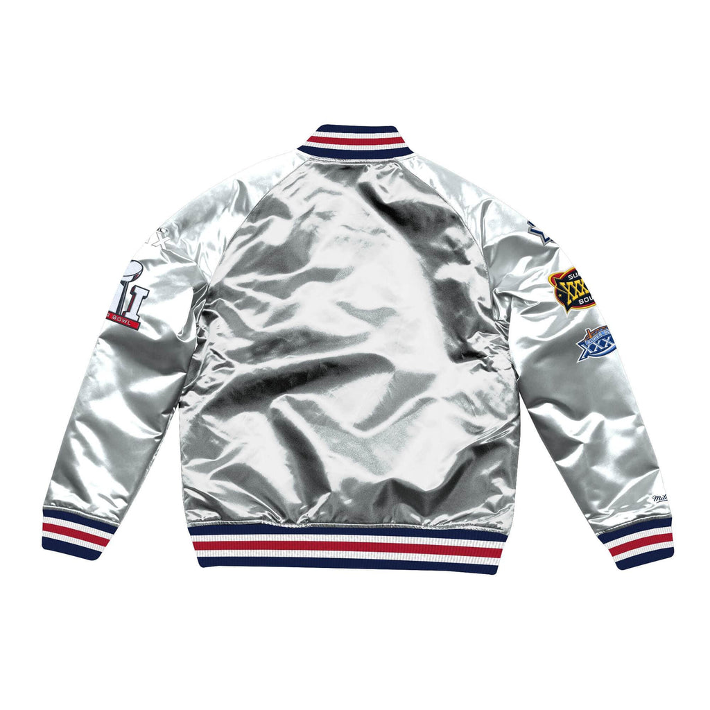 [STJKMG18042-NEPSILV] Mens Mitchell & Ness NFL Championship Game Satin Jacket New England Patriots - sneakAR