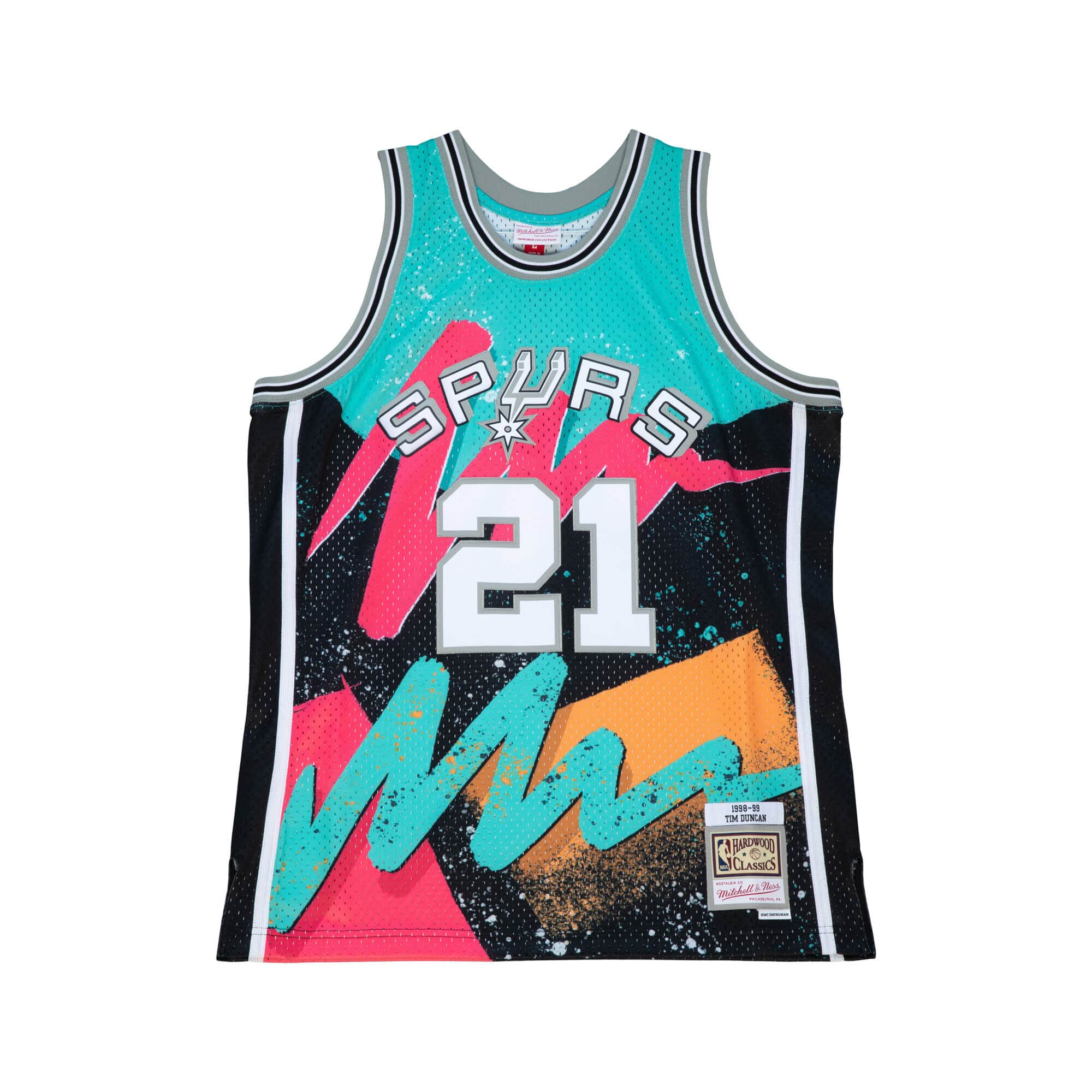 Mens Mitchell & Ness NBA HYPER HOOPS SWINGMAN JERSEY - SPURS 1998 TIM DUNCAN