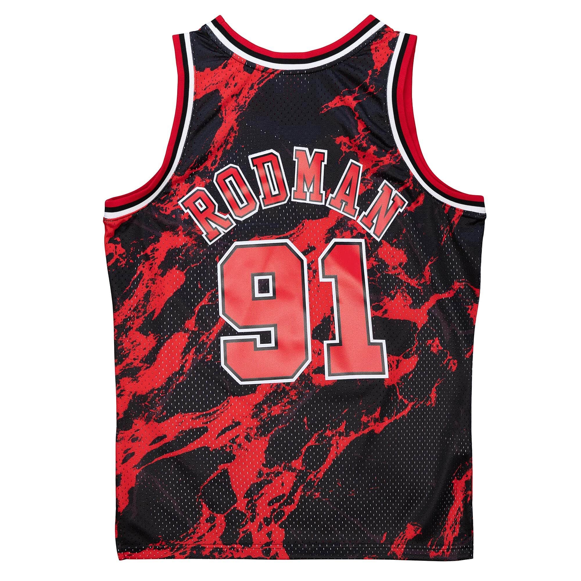 MITCHELL & NESS NBA TEAM MARBLE SWINGMAN JERSEY CHICAGO BULLS 1997 DENNIS RODMAN