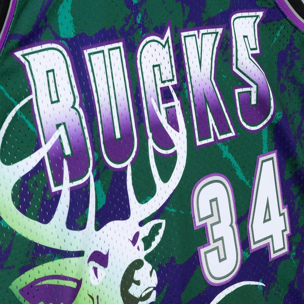 MITCHELL & NESS NBA TEAM MARBLE SWINGMAN JERSEY MILWAUKEE BUCKS 1996 RAY ALLEN