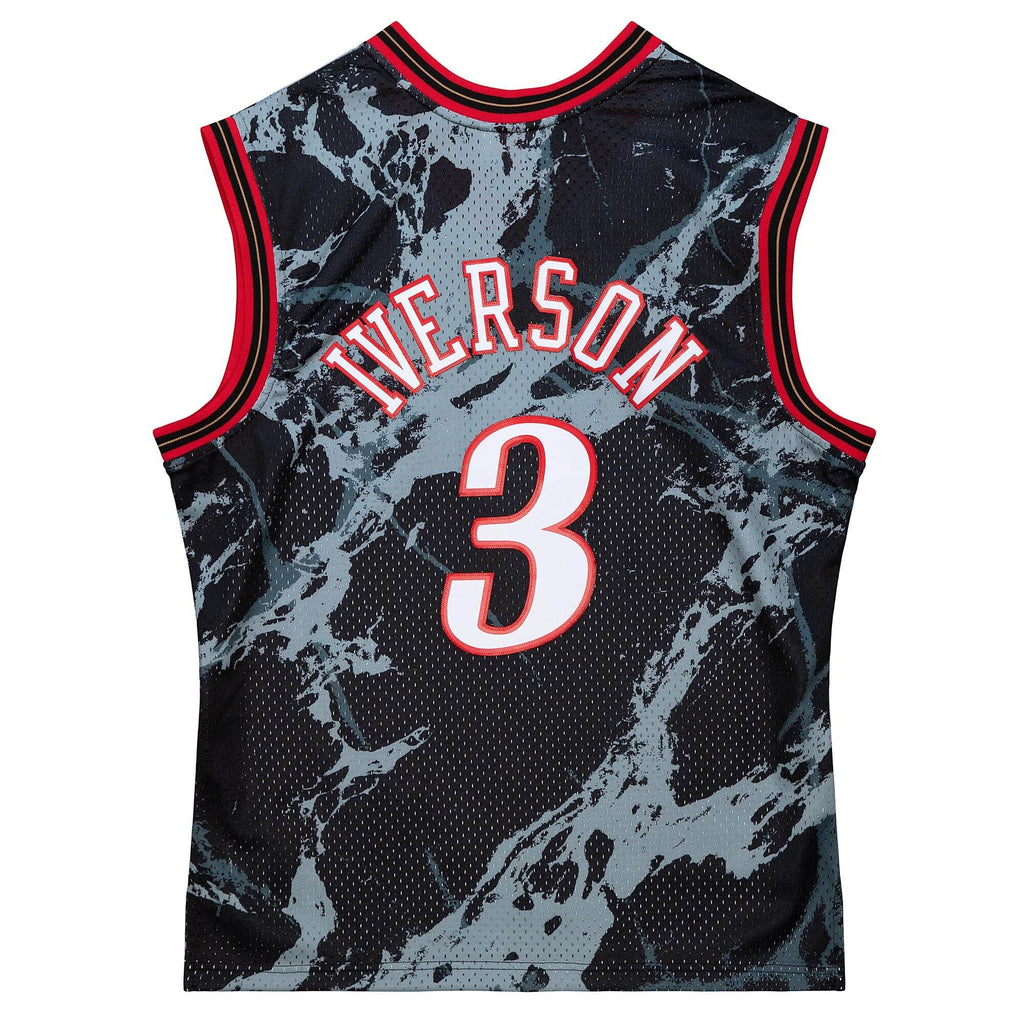 MITCHELL & NESS NBA MARBLE SWINGMAN JERSEY PHILADELPHIA 76ERS 2000 ALLEN IVERSON