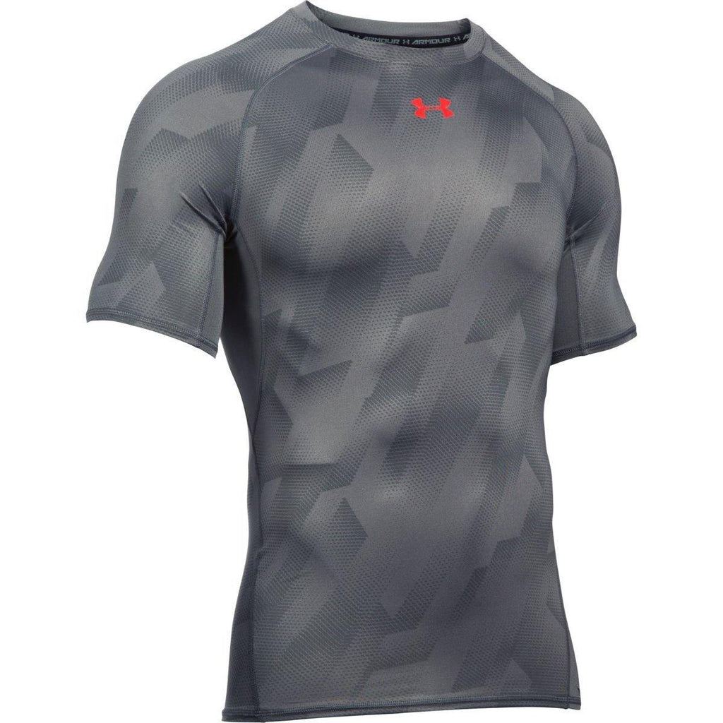 [1257477-042] Mens Under Armour HeatGear Armour Printed Short Sleeve Compression Shirt - sneakAR