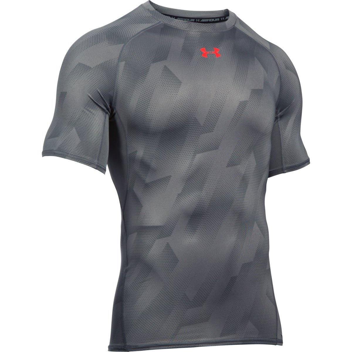 [1257477-042] Mens Under Armour HeatGear Armour Printed Short Sleeve Compression Shirt - sneakAR
