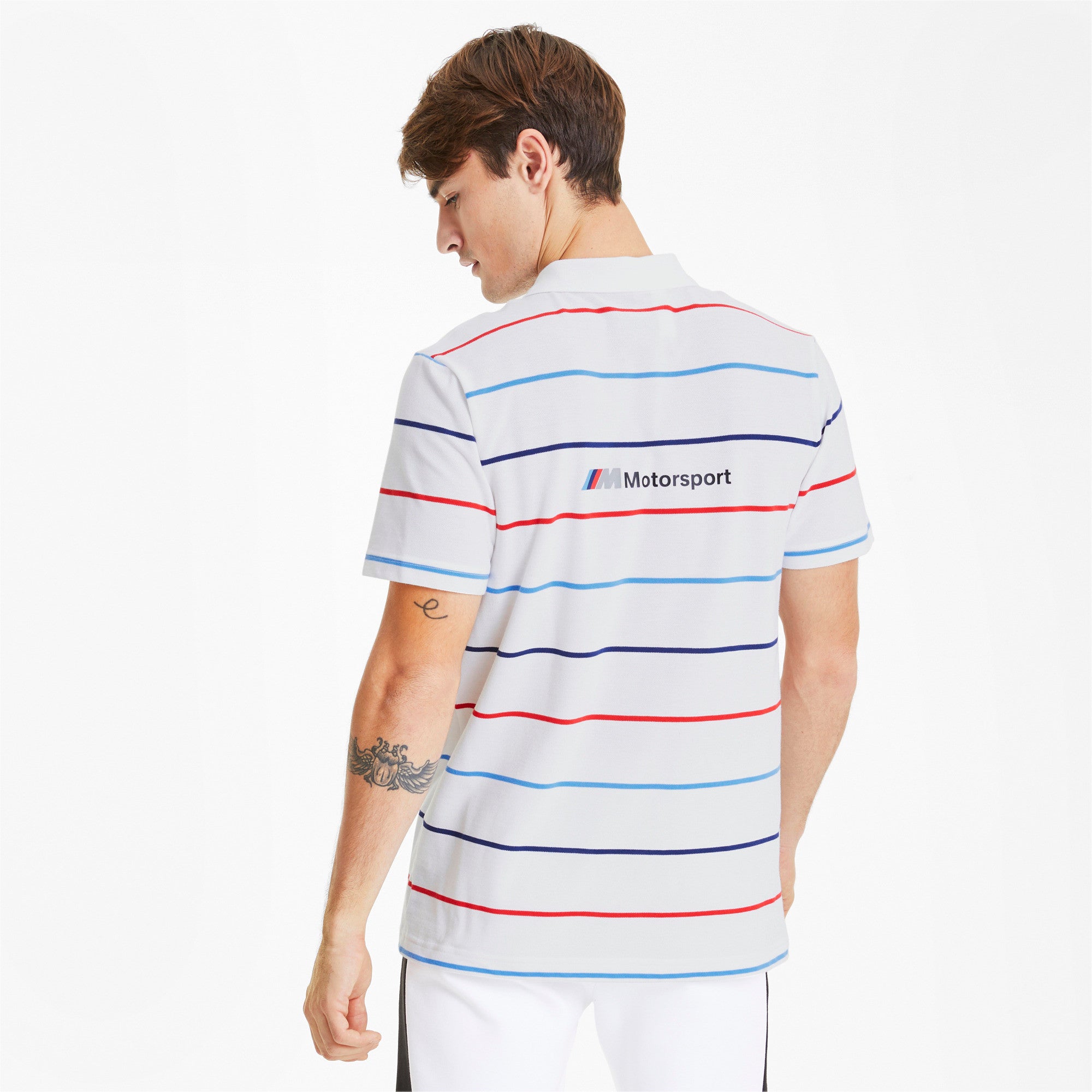 [596100-02] Mens Puma BMW Motorsport Striped Polo