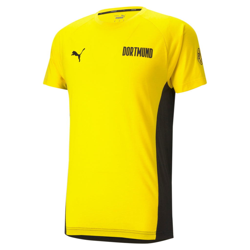 [758573-01] Mens Puma BVB BORUSSIA DORTMUND EVOSTRIPE TEE