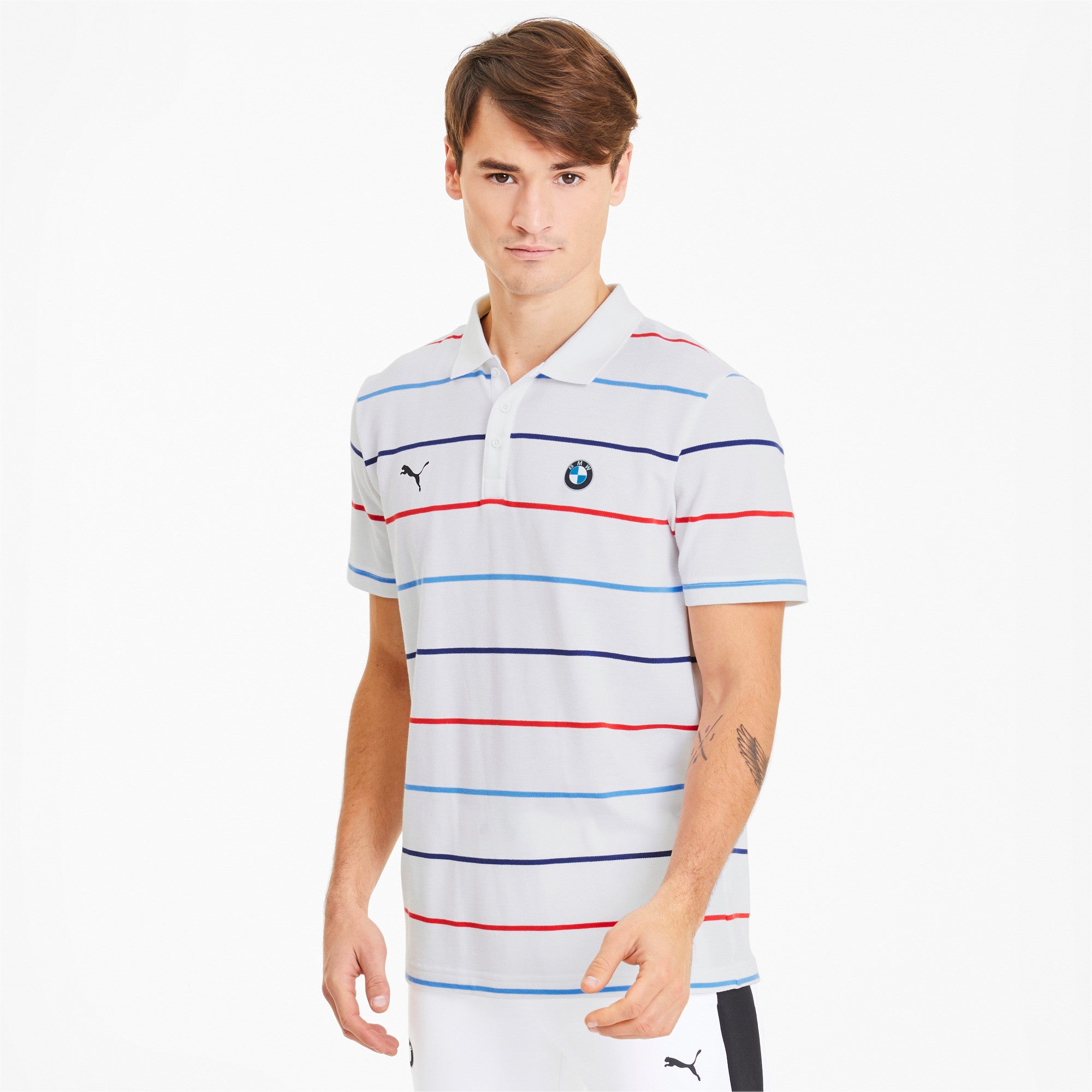 [596100-02] Mens Puma BMW Motorsport Striped Polo