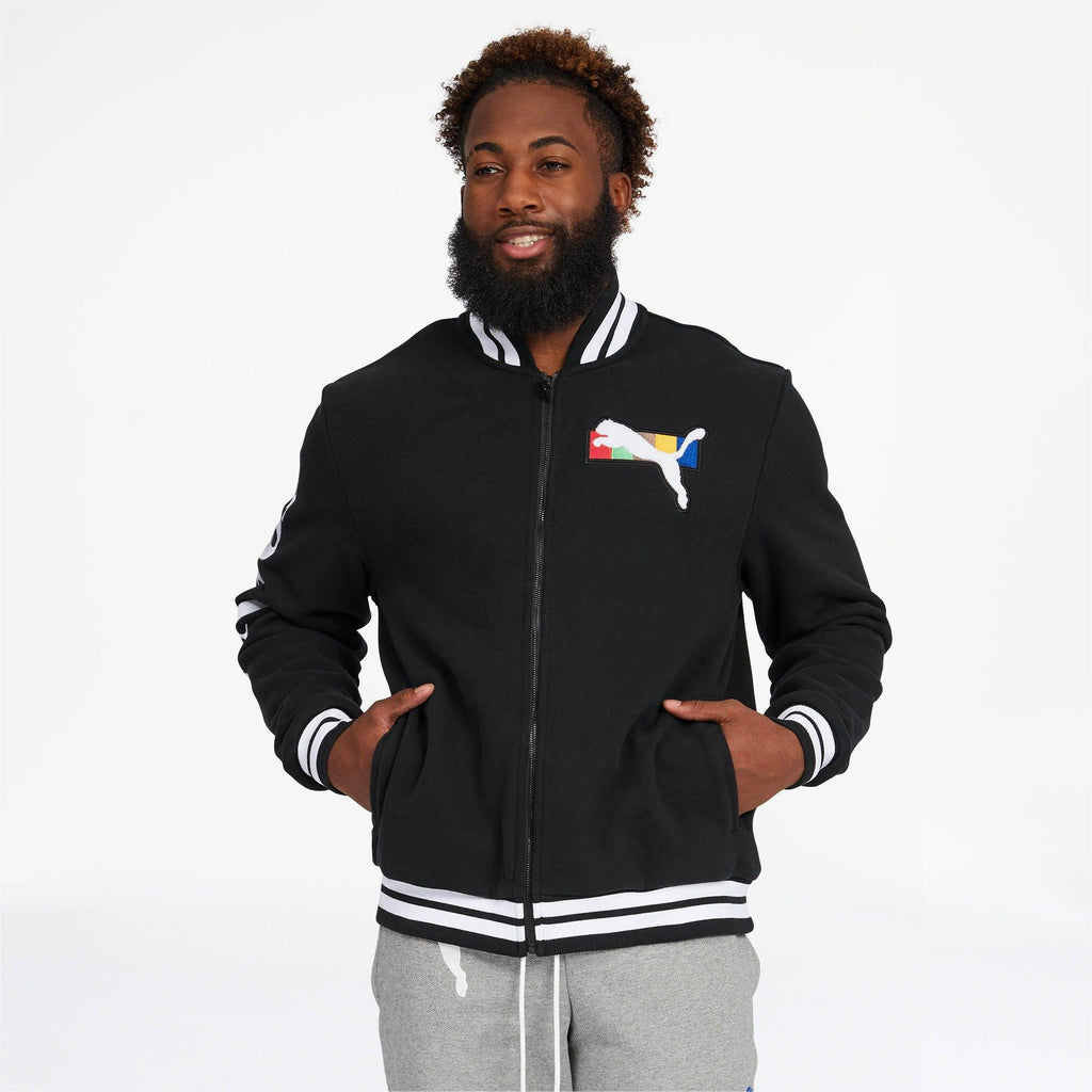 [596565-01] Mens Puma Fashion Geek Varsity Jacket - sneakAR